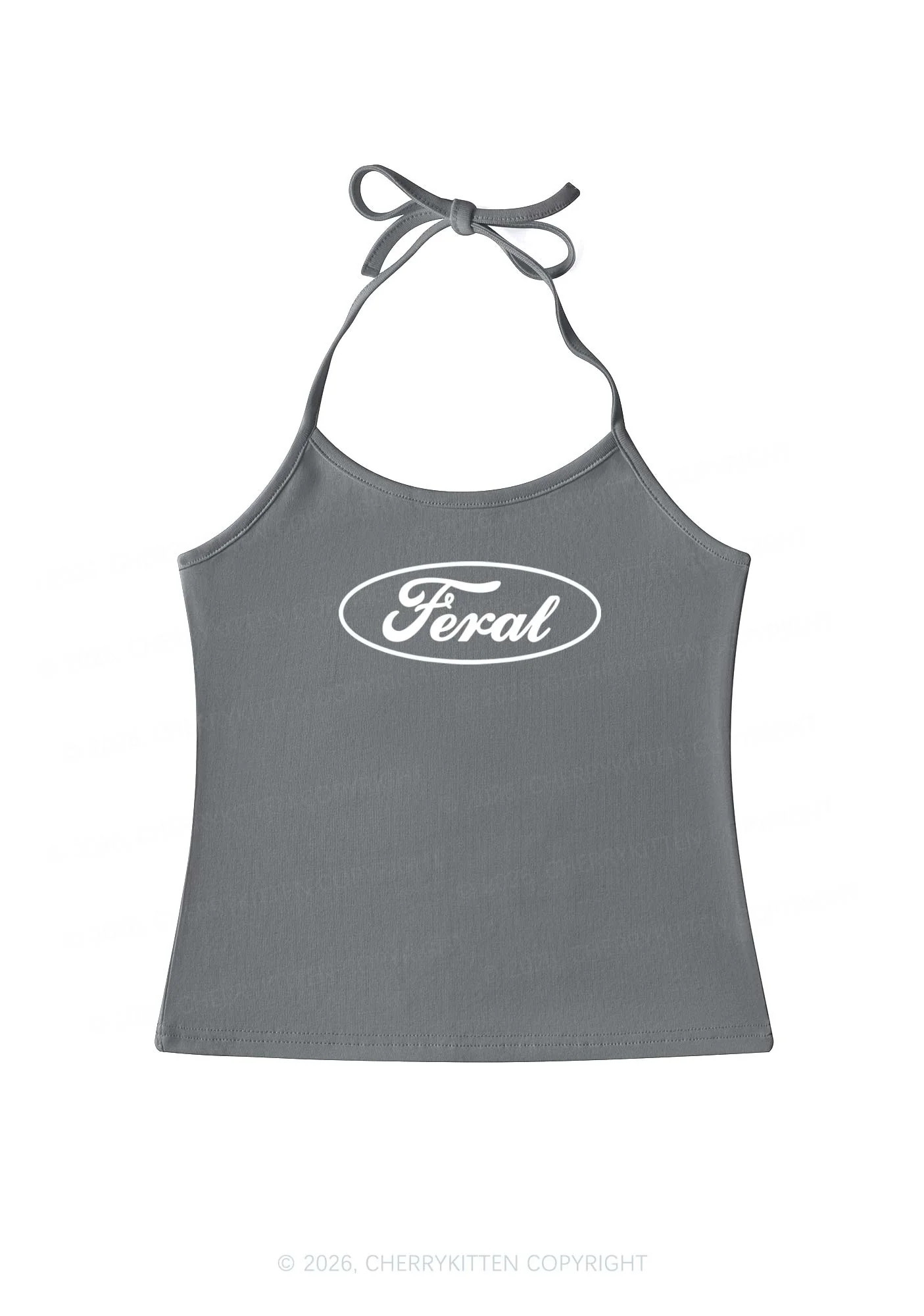 Blue Feral Y2K Halter Neck Cami Cherrykitten - Image 10