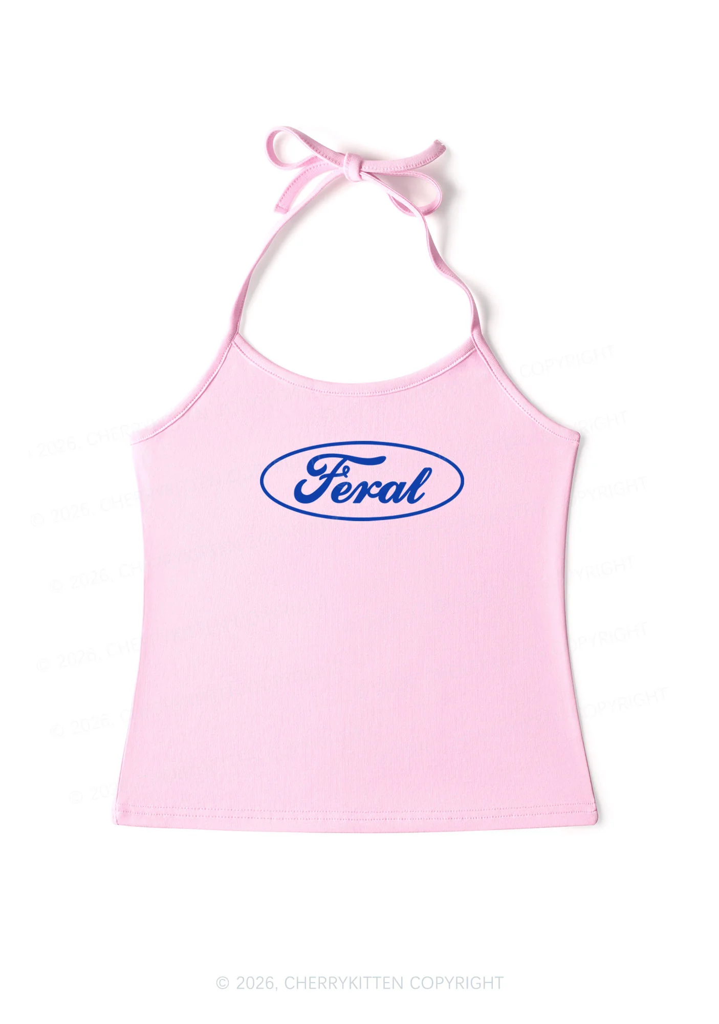 Blue Feral Y2K Halter Neck Cami Cherrykitten - Image 3