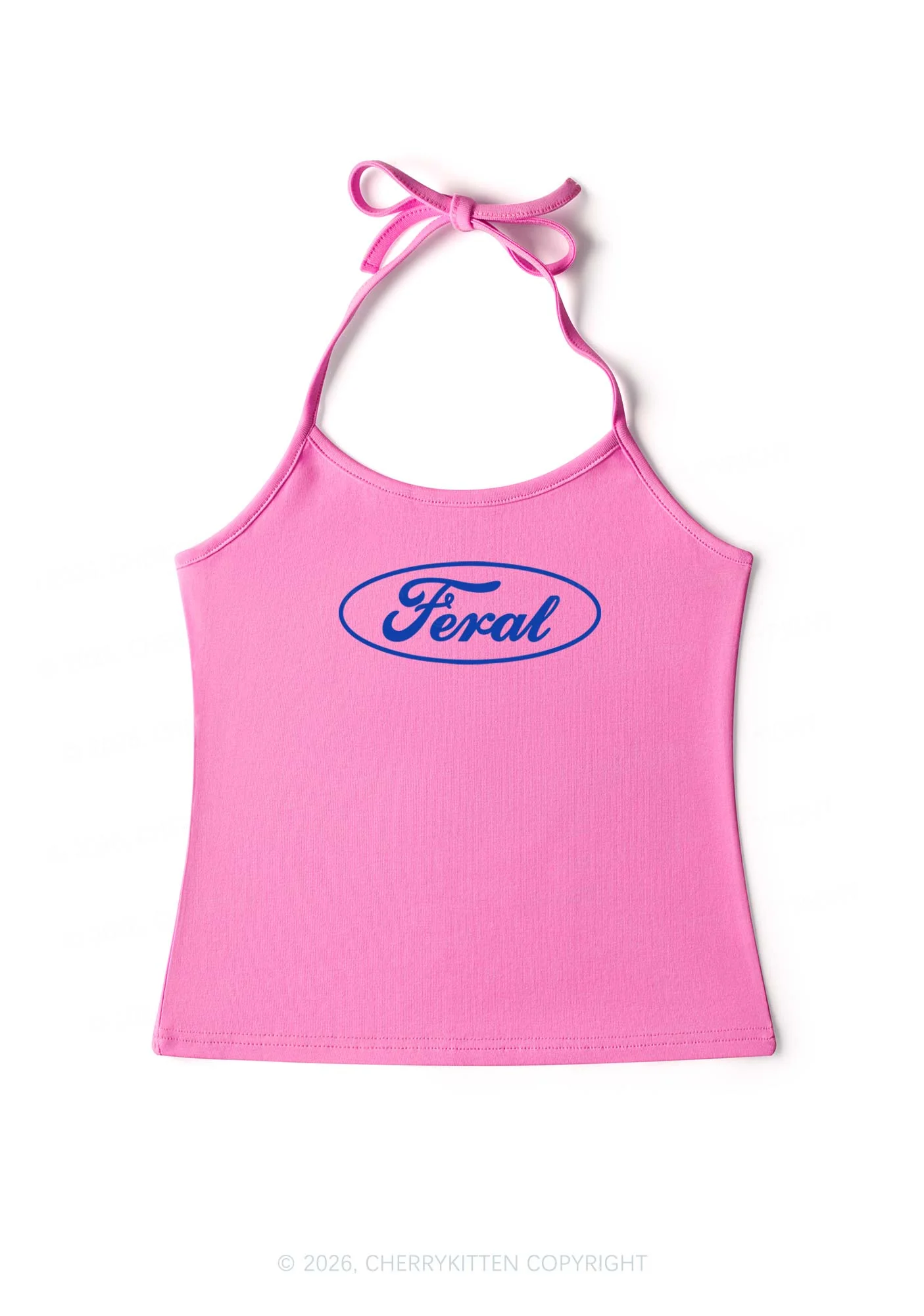 Blue Feral Y2K Halter Neck Cami Cherrykitten - Image 4