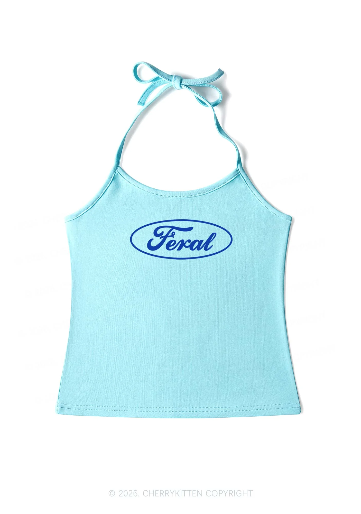 Blue Feral Y2K Halter Neck Cami Cherrykitten - Image 5
