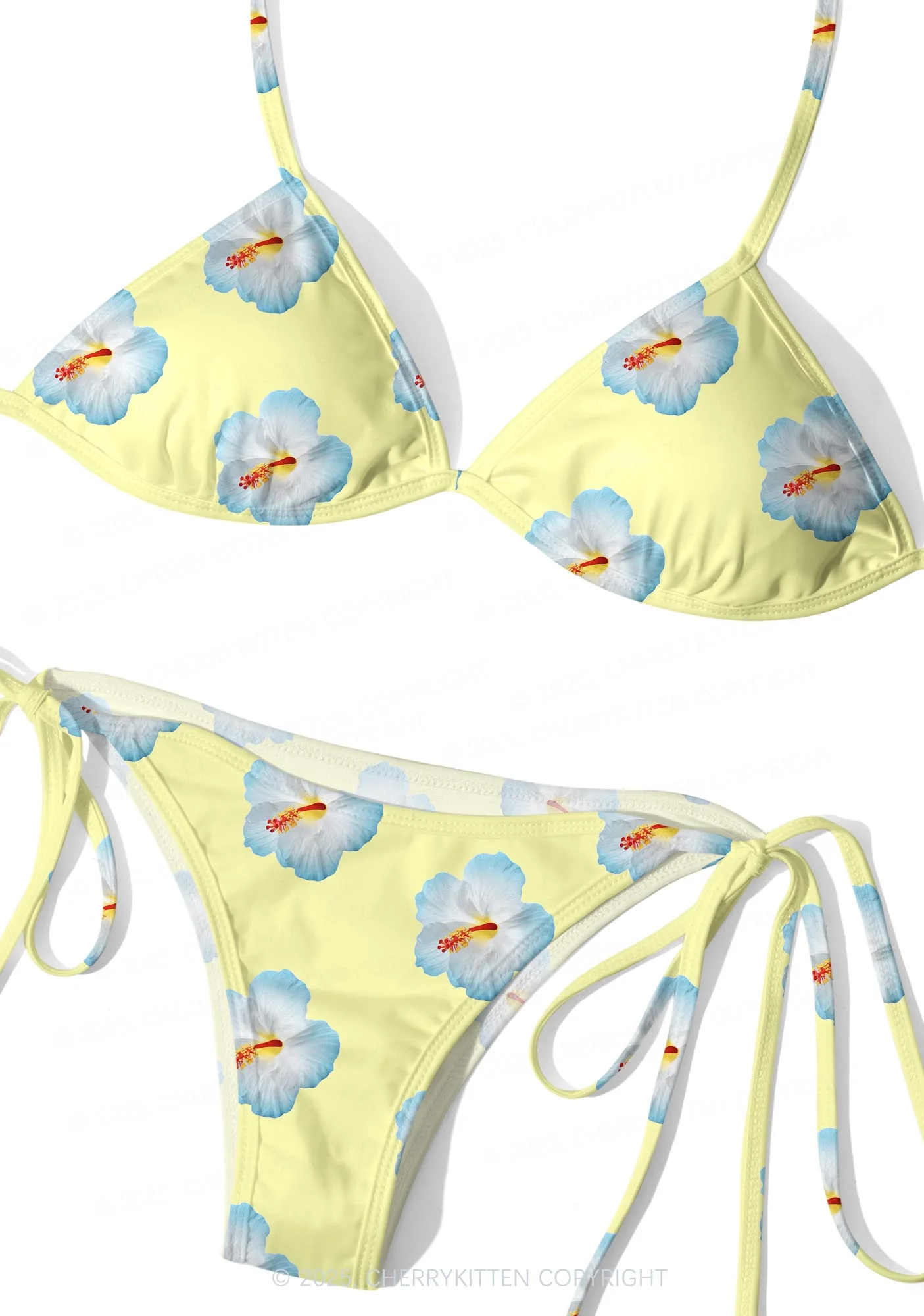 Blue Flowers Y2K Print Bikini Set Cherrykitten - Image 4