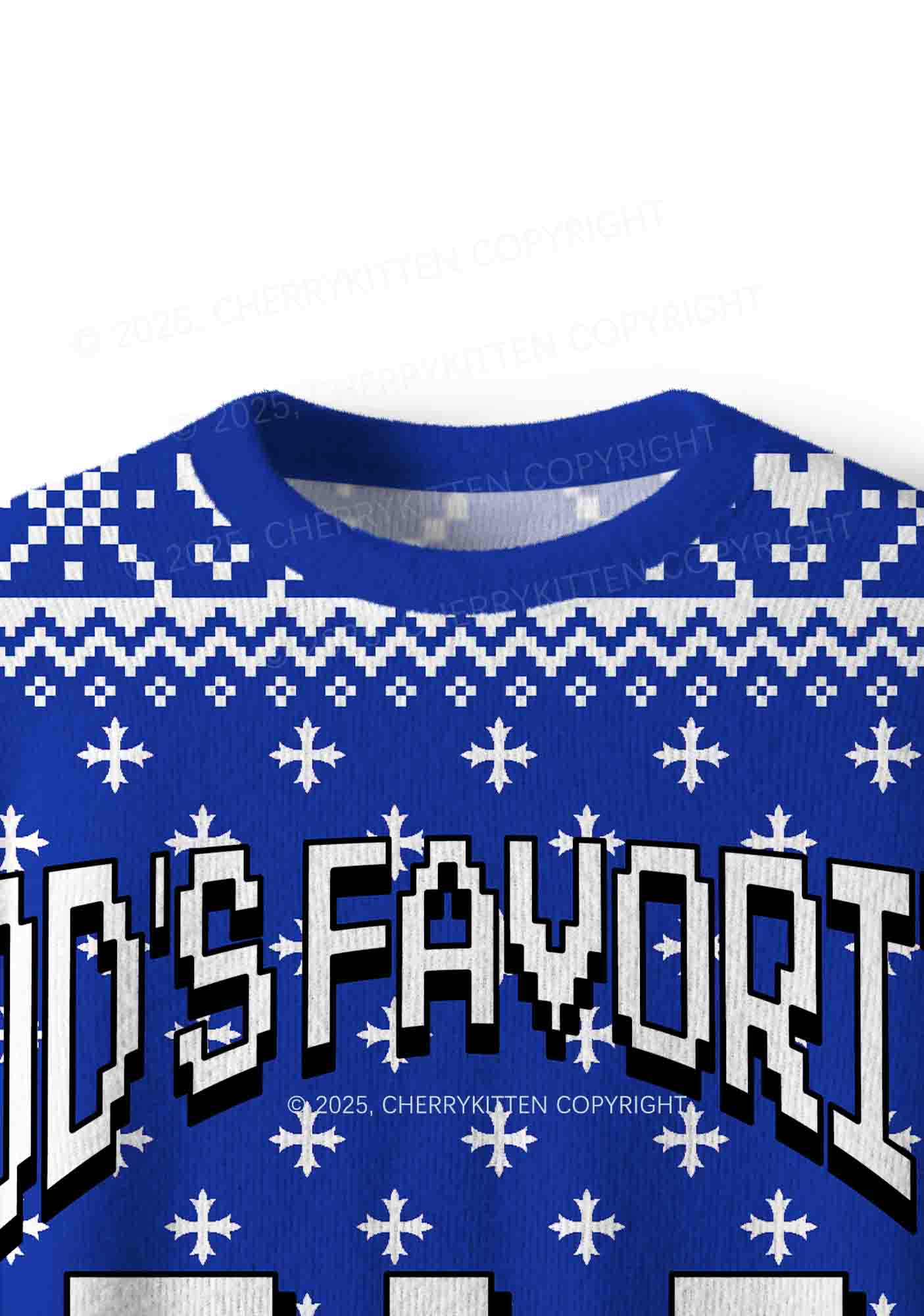 Blue Gods Favorite Fag Pride Y2K Christmas Knit Sweatshirt Cherrykitten - Image 5