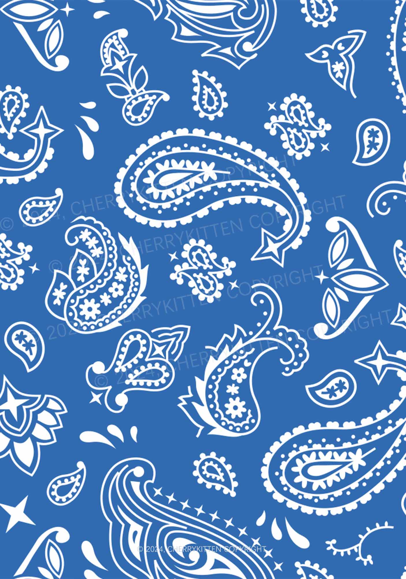 Blue Paisley Y2K Print Bikini Set Cherrykitten - Image 2