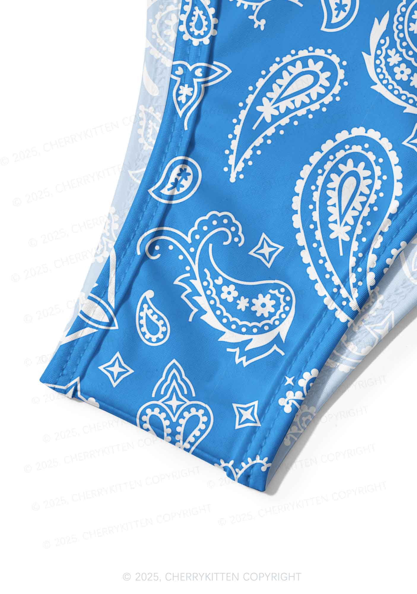 Blue Paisley Y2K Print Bikini Set Cherrykitten - Image 6