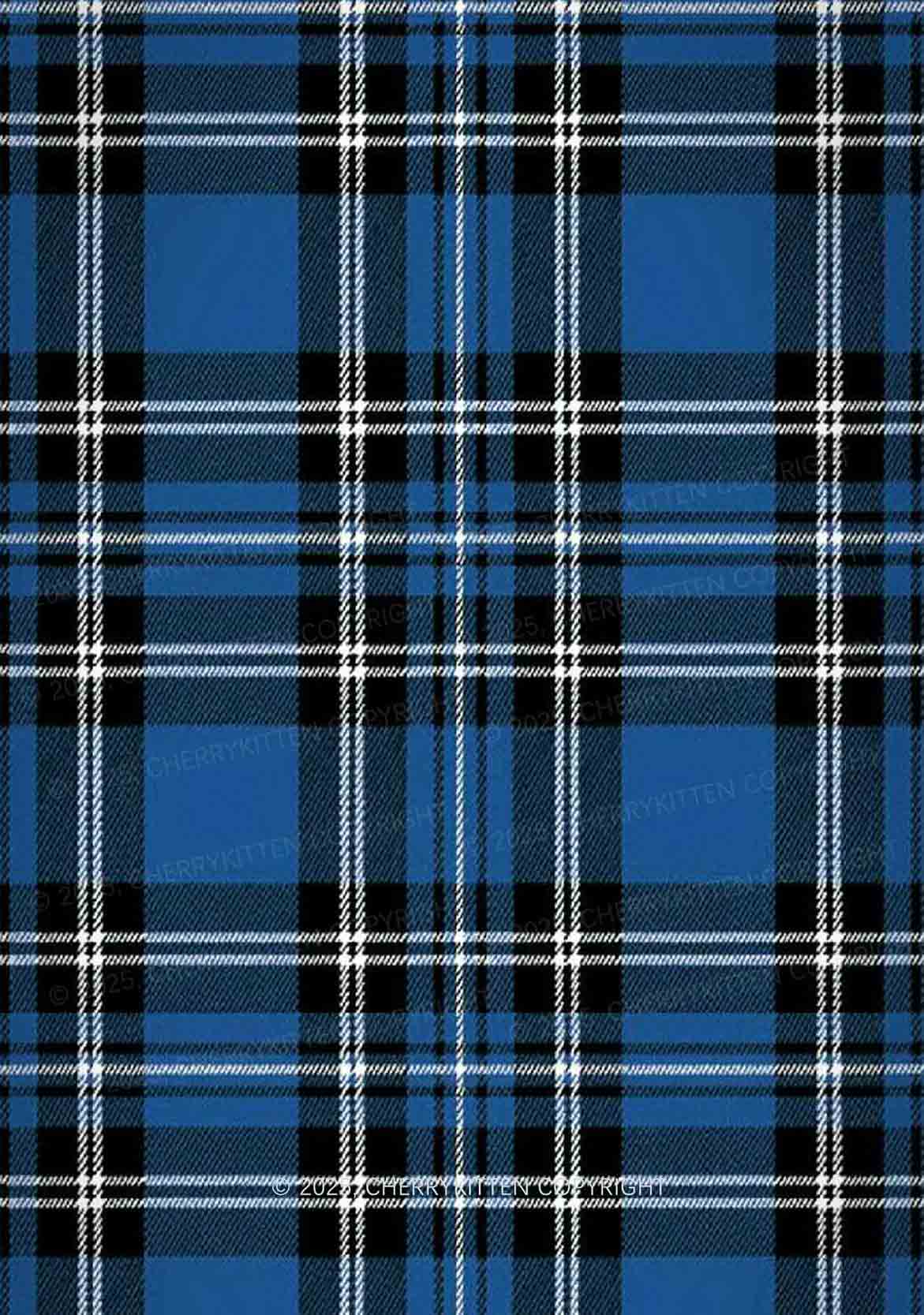 Blue Plaid Y2K Print Long Sleeve Pajama Set Cherrykitten - Image 2