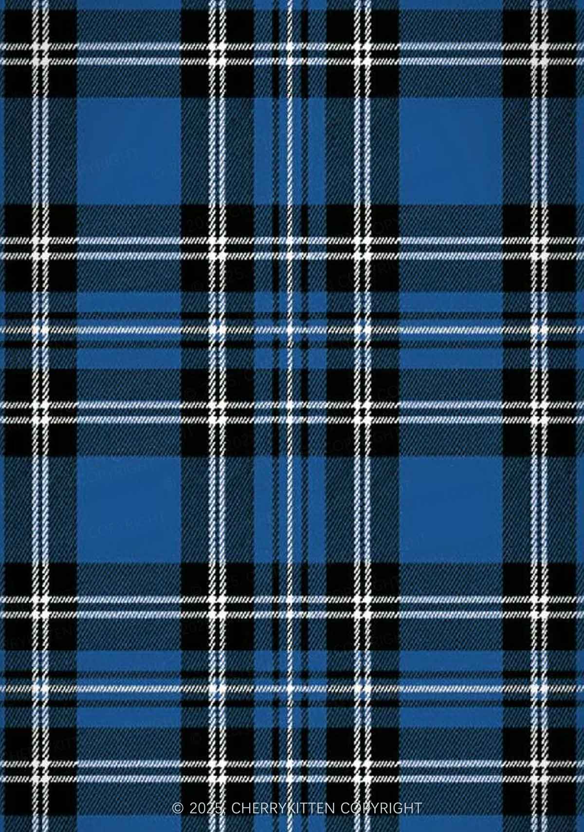Blue Plaid Y2K Print Mini Layered Skirt Cherrykitten - Image 2
