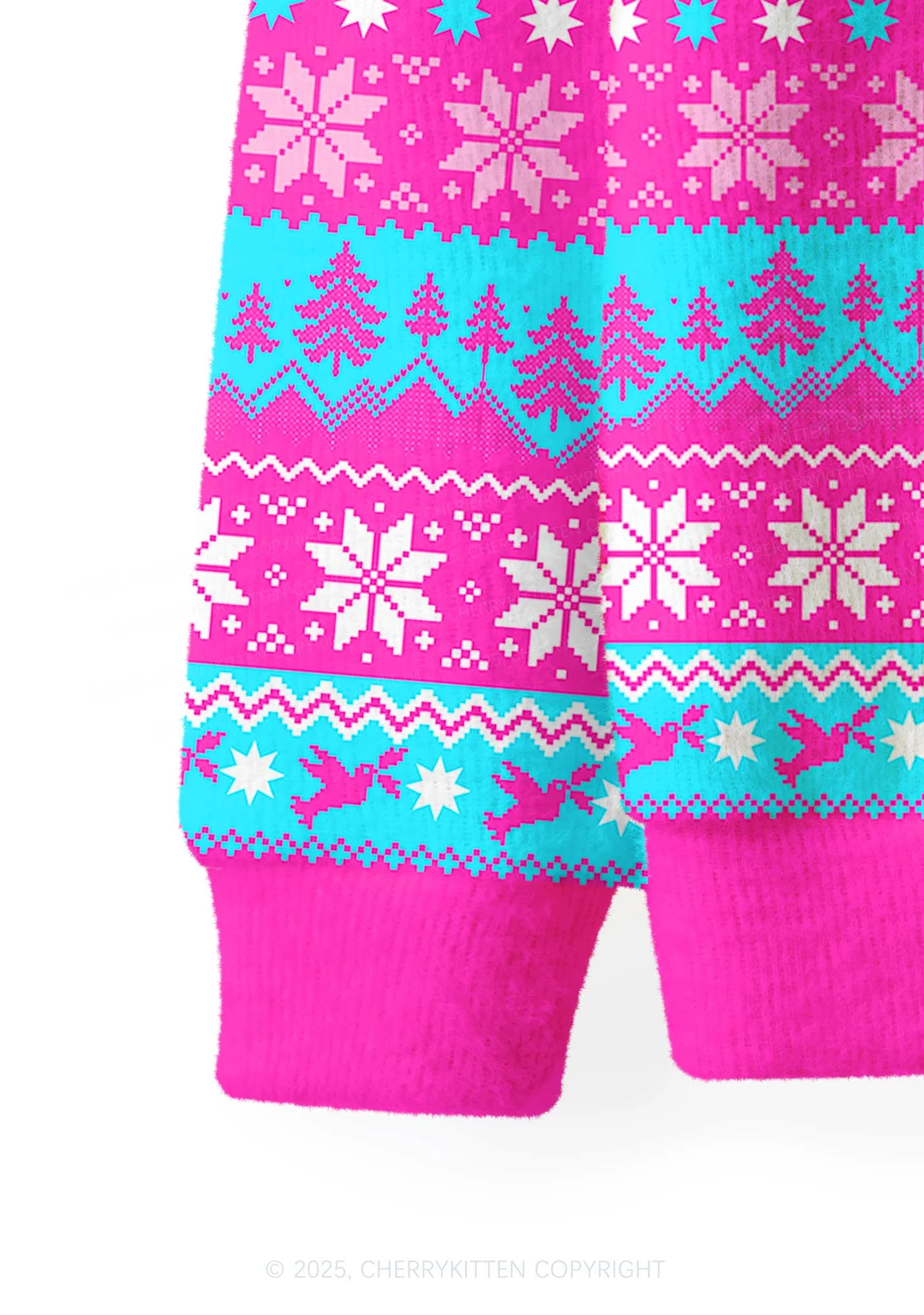 Blue Scissor Pride Y2K Christmas Cardigan Knit Sweatshirt Cherrykitten - Image 6