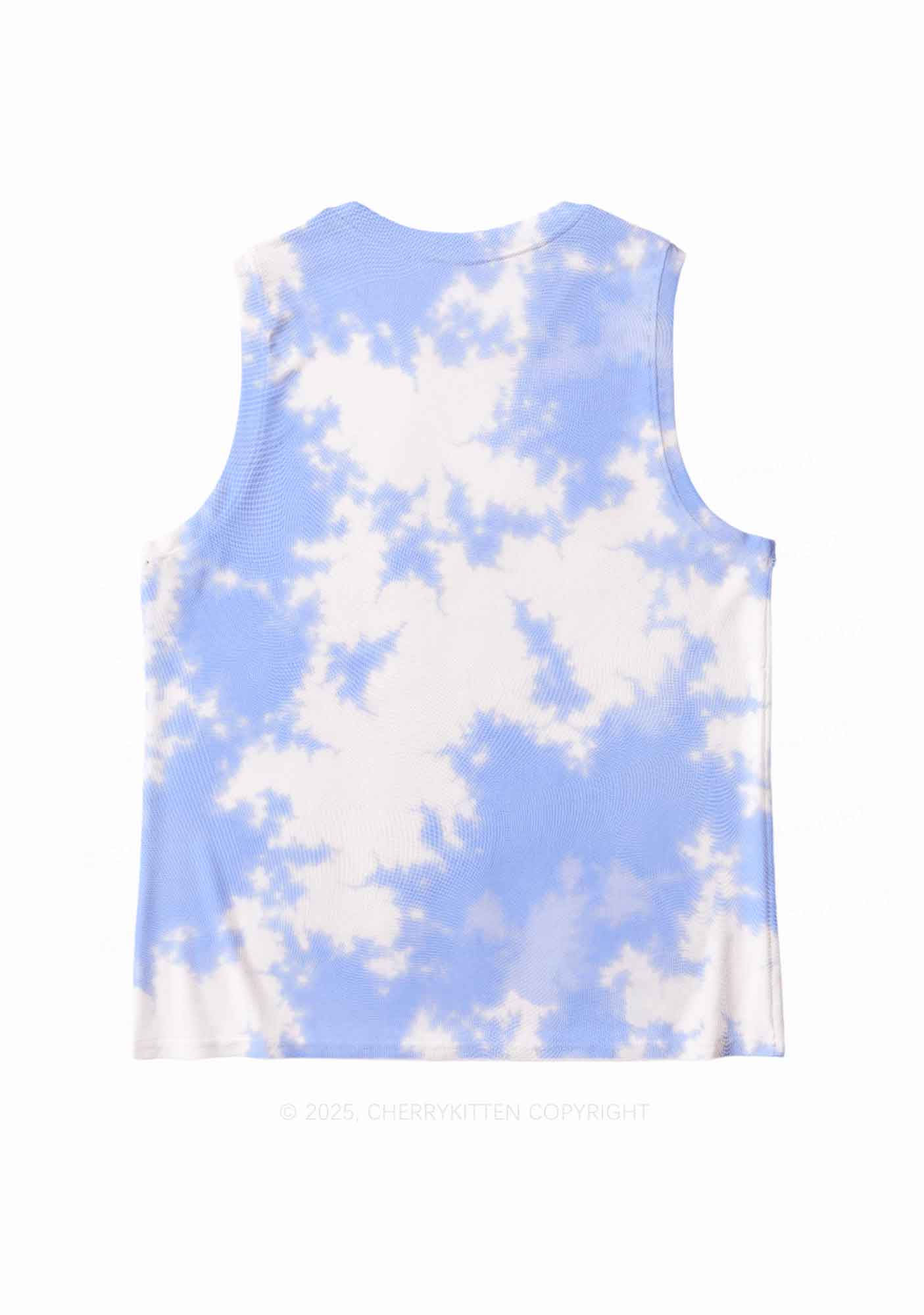Blue Sky White Clouds Y2K Mesh Muscle Tank Cherrykitten - Image 3
