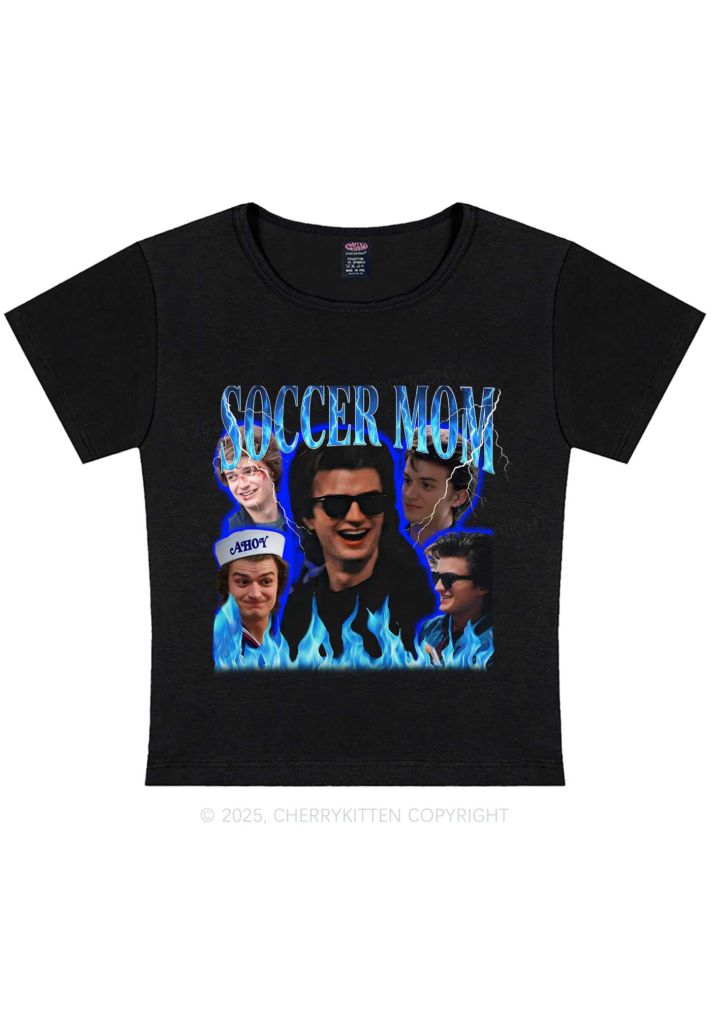 Blue Soccer Mom Y2K Baby Tee Cherrykitten - Image 3