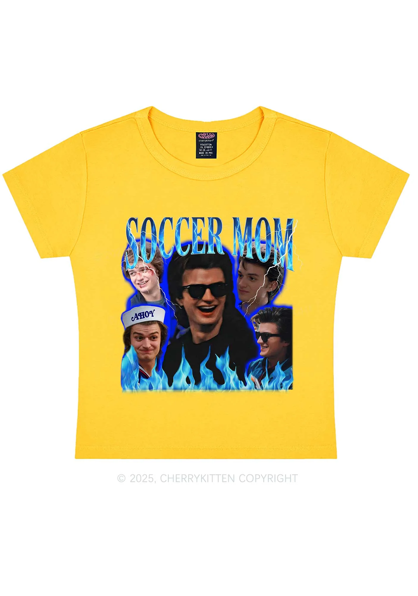Blue Soccer Mom Y2K Baby Tee Cherrykitten - Image 4