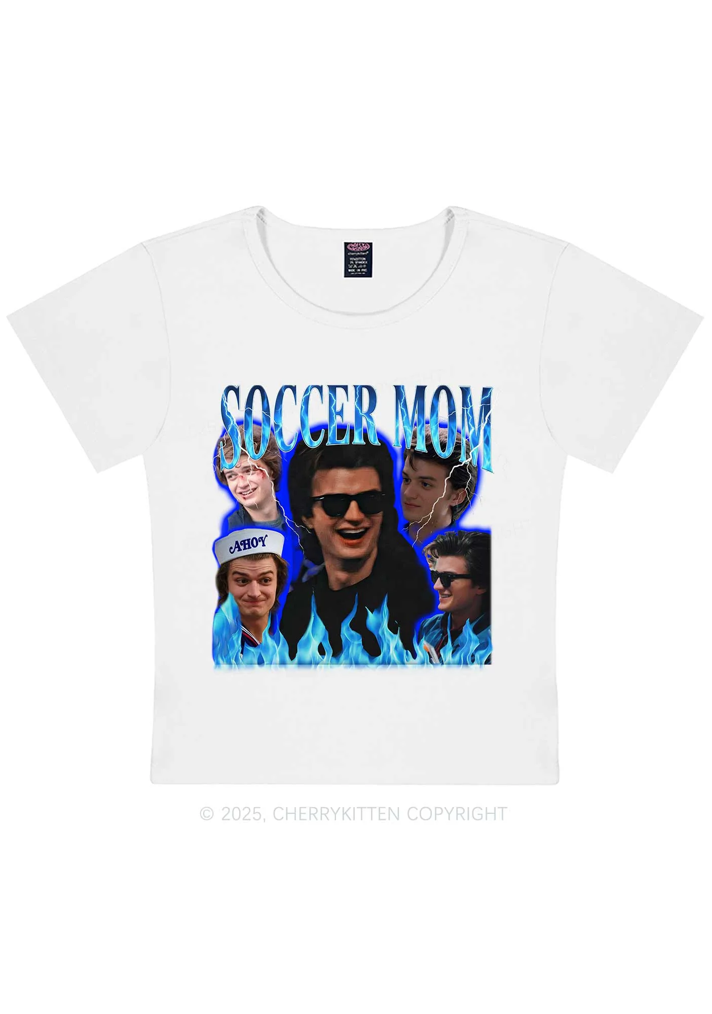 Blue Soccer Mom Y2K Baby Tee Cherrykitten - Image 5