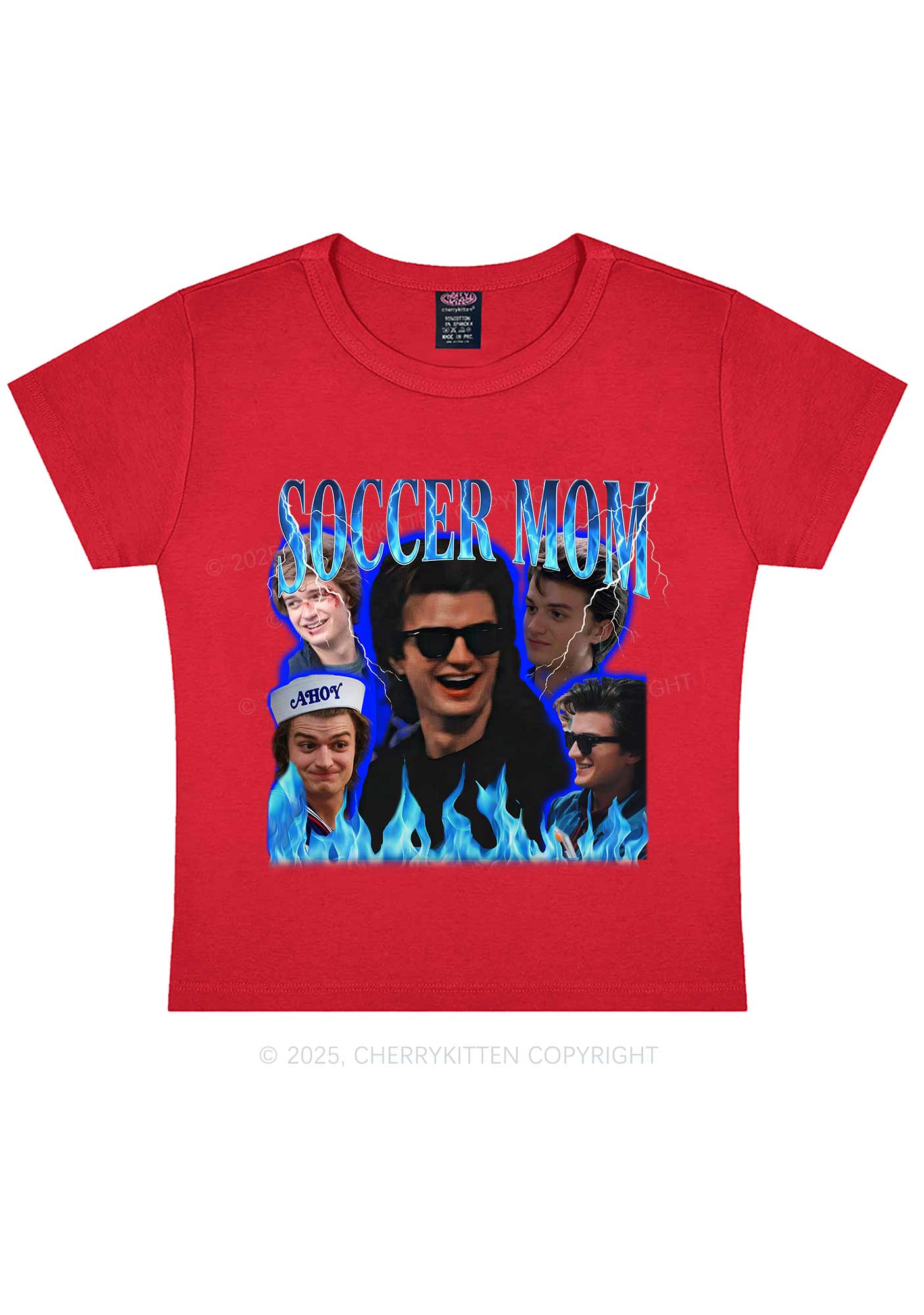 Blue Soccer Mom Y2K Baby Tee Cherrykitten - Image 8