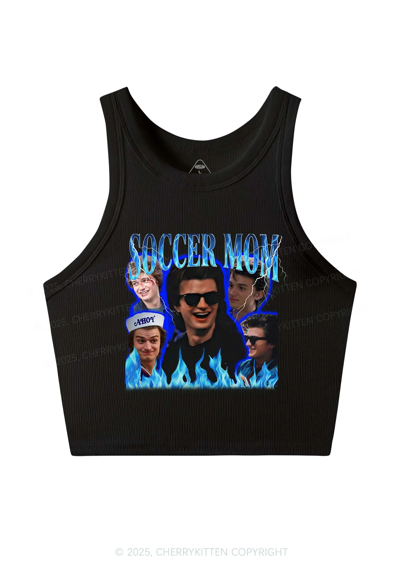 Blue Soccer Mom Y2K Crop Tank Top Cherrykitten - Image 3