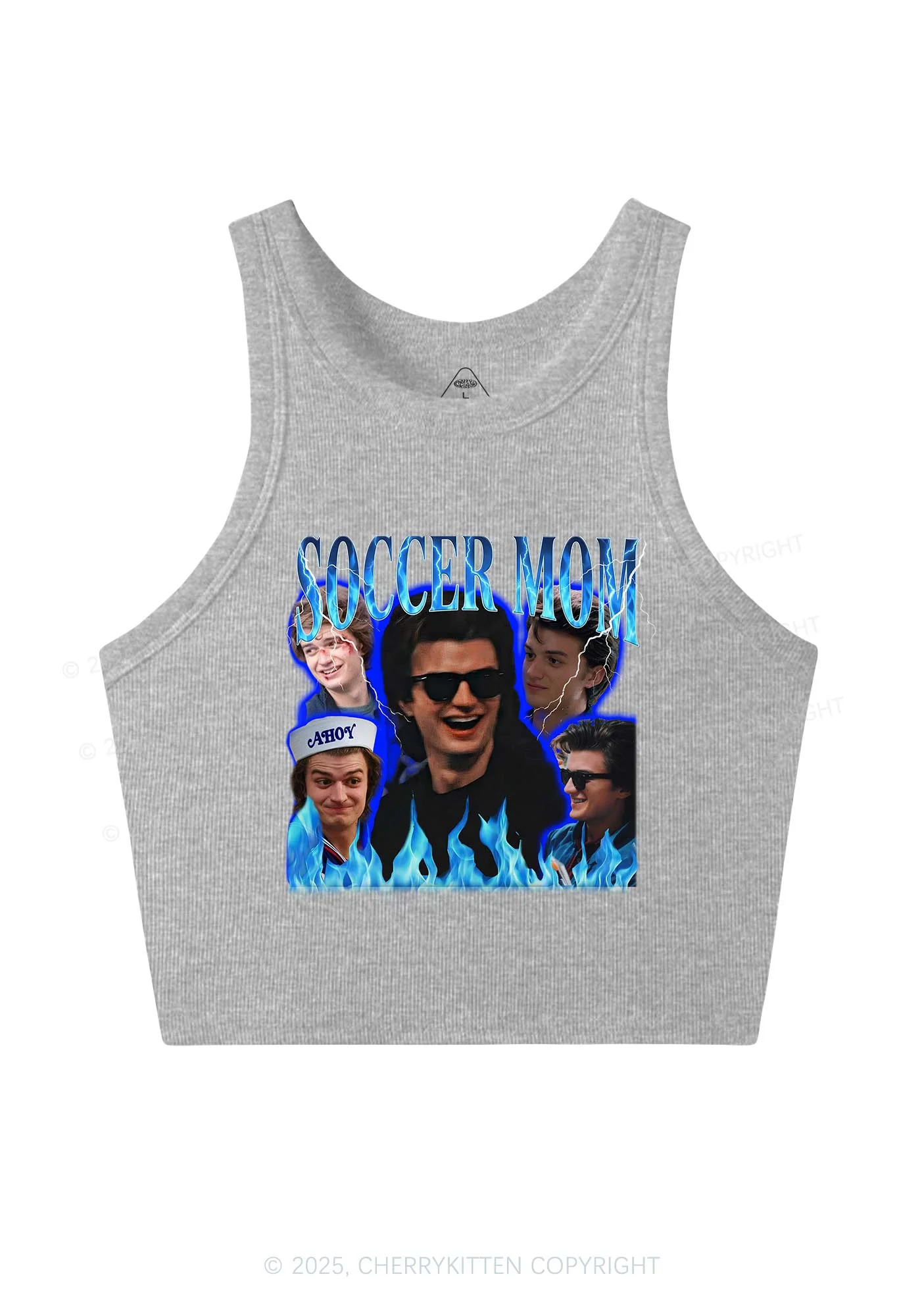 Blue Soccer Mom Y2K Crop Tank Top Cherrykitten - Image 4