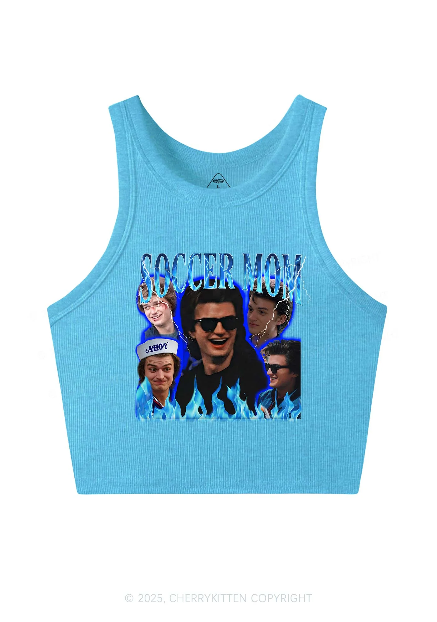 Blue Soccer Mom Y2K Crop Tank Top Cherrykitten - Image 5