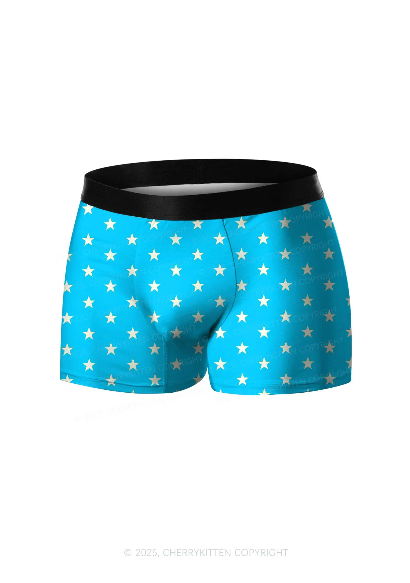 Blue Star Y2K Print Men Boxer Briefs Cherrykitten - Image 3