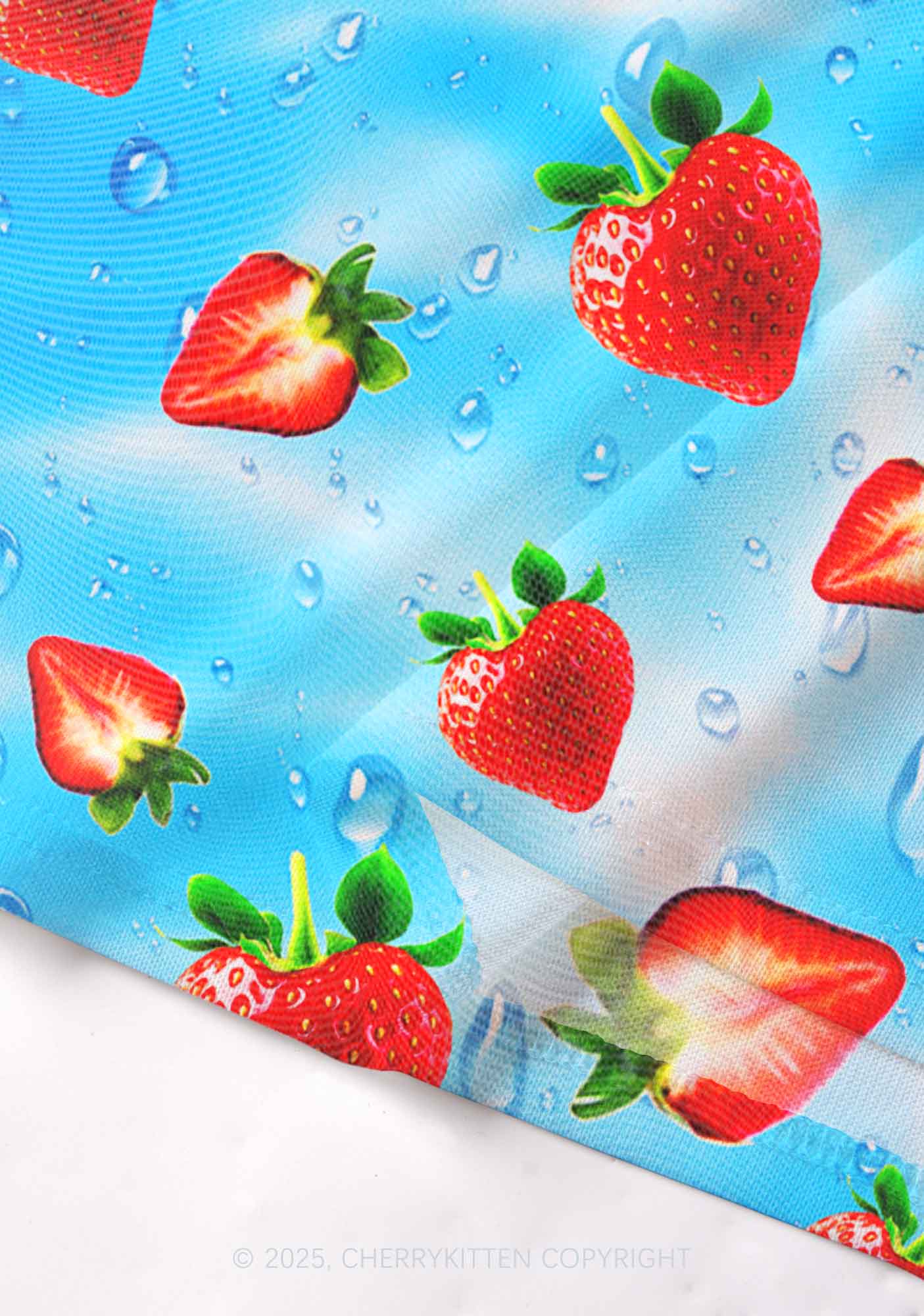 Blue Strawberry Y2K Mesh Cami Tank Cherrykitten - Image 4