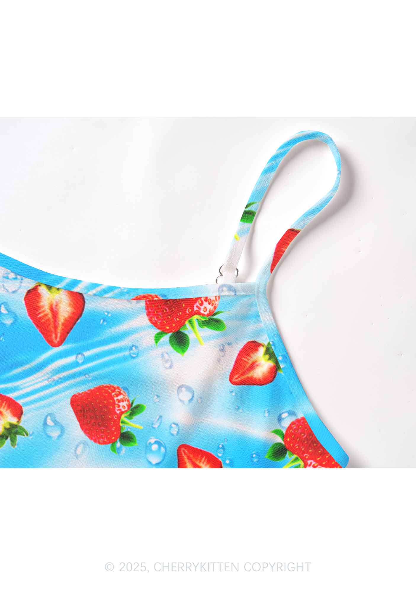 Blue Strawberry Y2K Mesh Cami Tank Cherrykitten - Image 5
