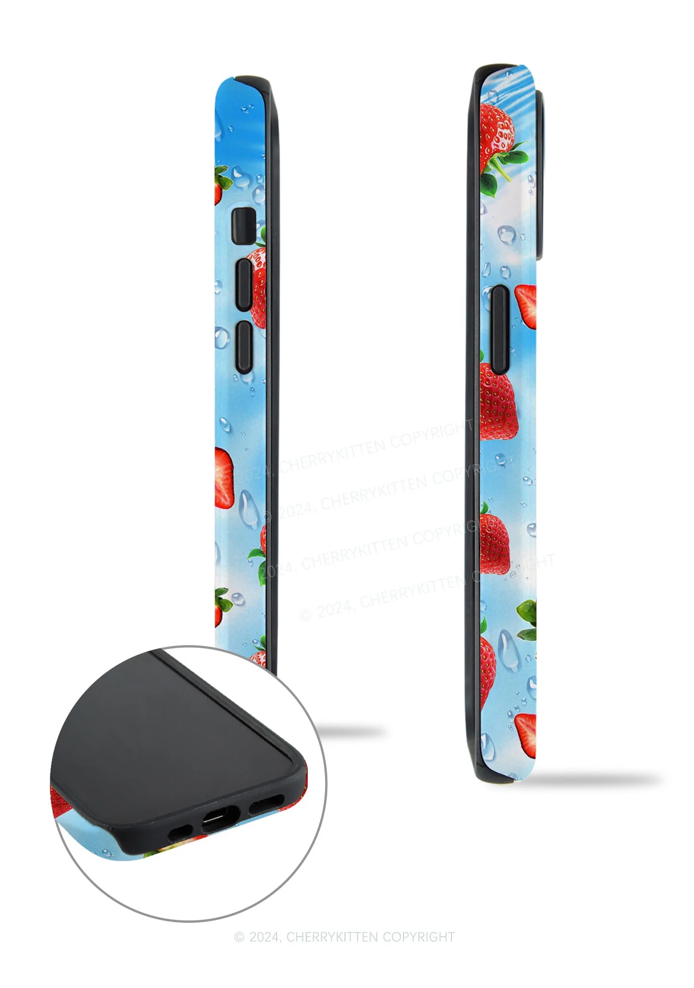 Blue Strawberry Y2K Phone Case Cherrykitten - Image 3