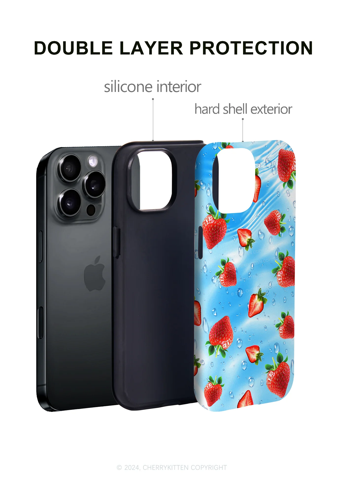 Blue Strawberry Y2K Phone Case Cherrykitten - Image 4