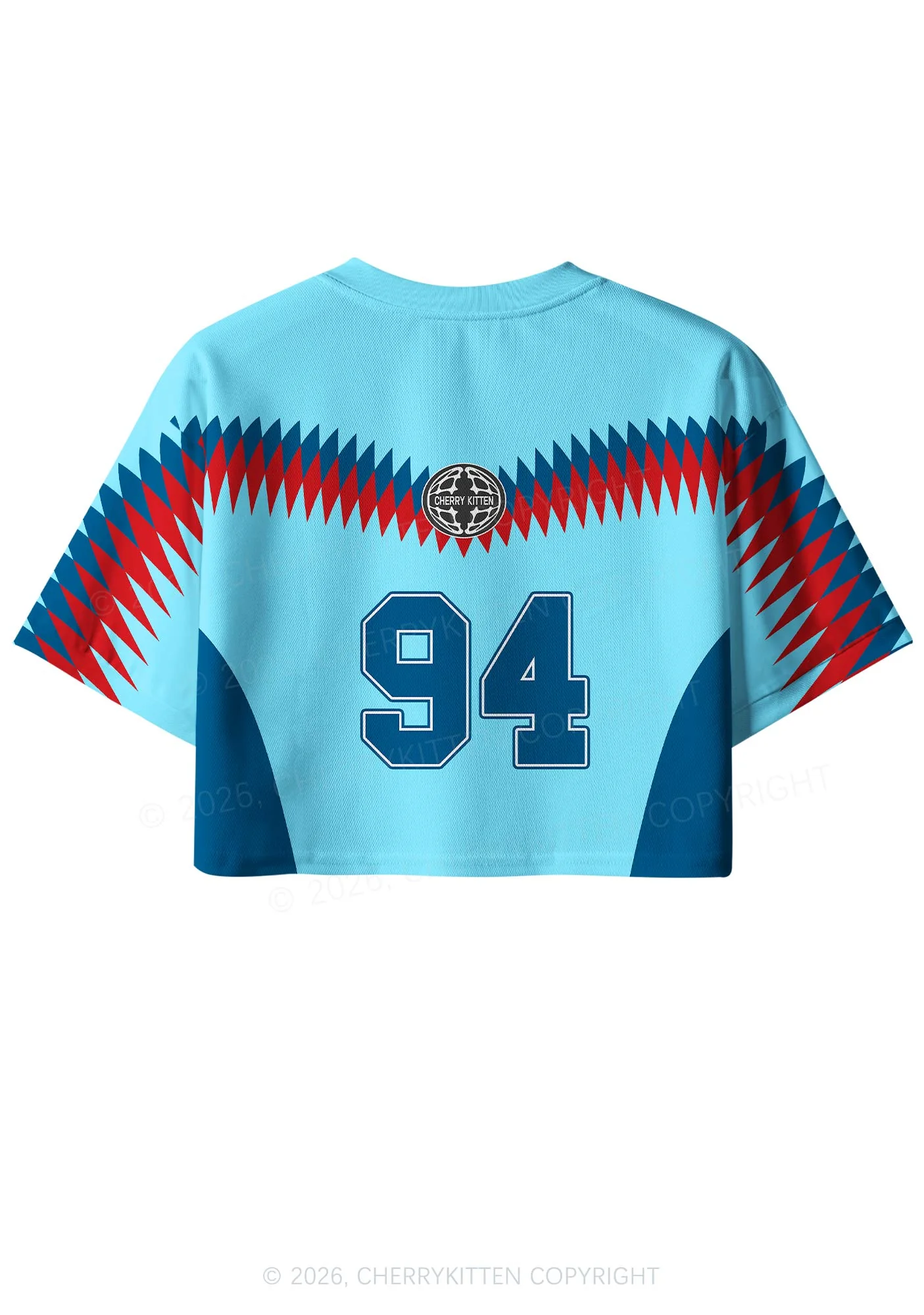 Blue Team Bunny Y2K Crop Sport Jersey Shirts Cherrykitten - Image 3