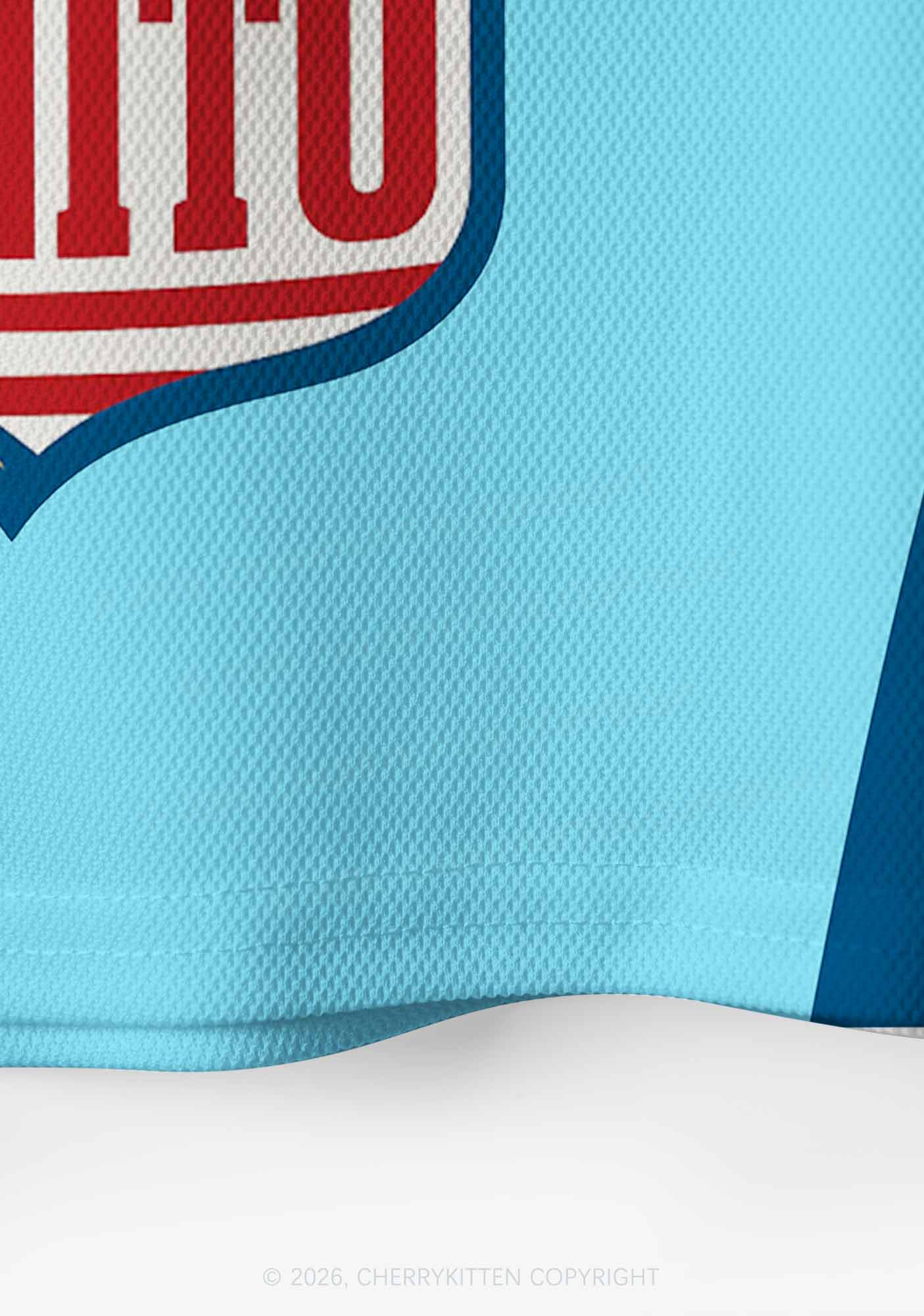 Blue Team Bunny Y2K Crop Sport Jersey Shirts Cherrykitten - Image 6