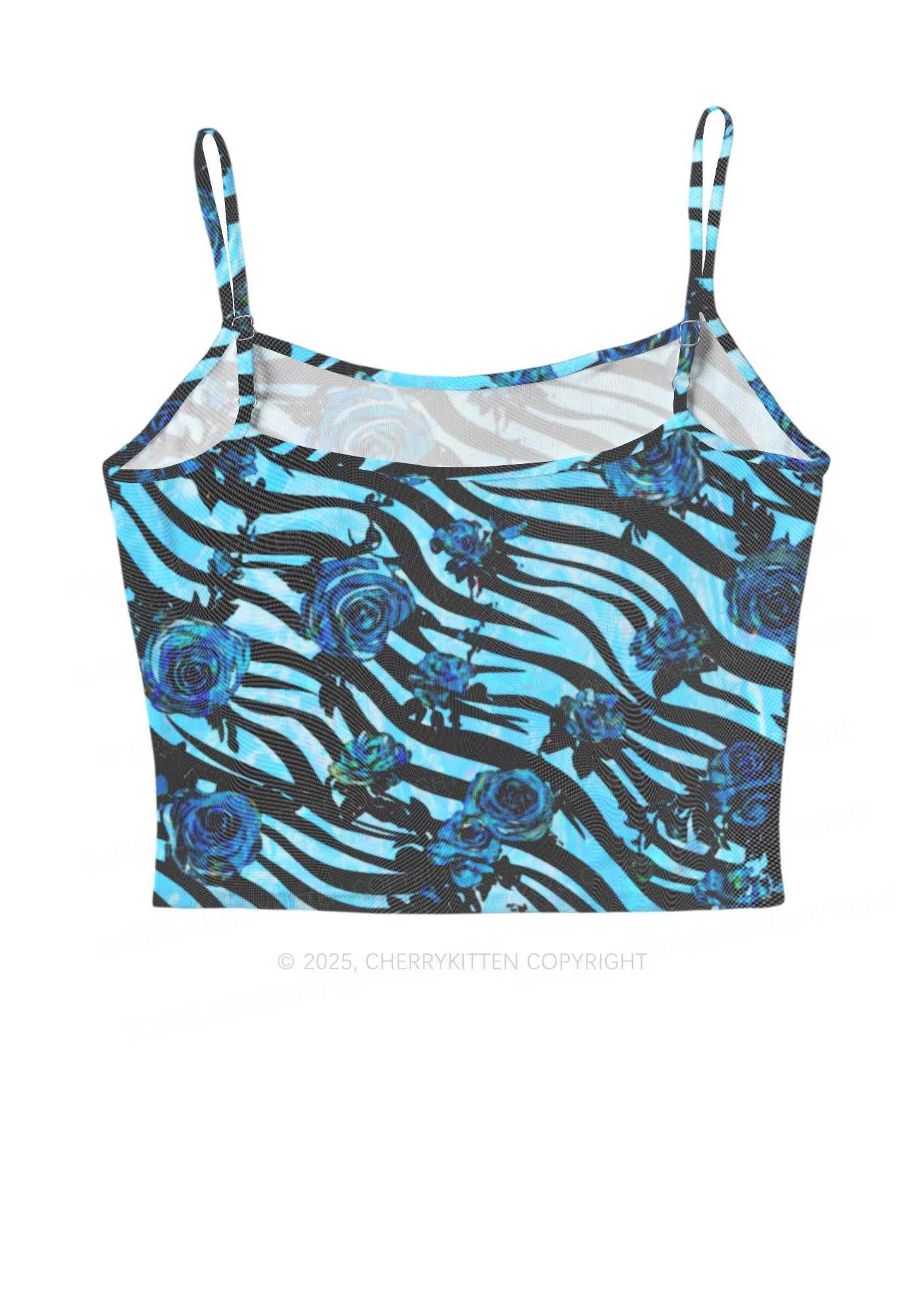 Blue Zebra Roses Y2K Mesh Cami Tank Cherrykitten - Image 3