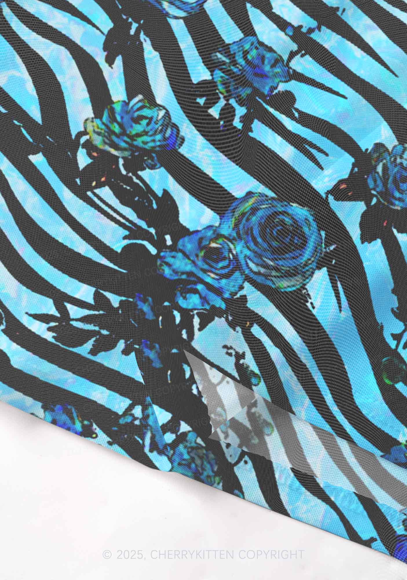 Blue Zebra Roses Y2K Mesh Cami Tank Cherrykitten - Image 4