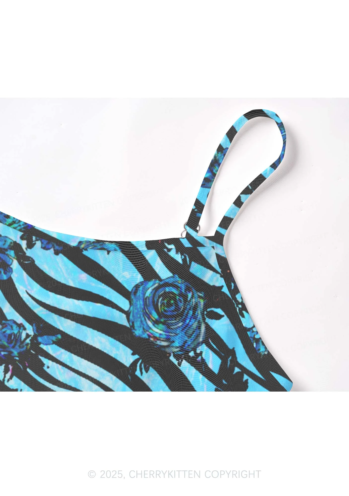 Blue Zebra Roses Y2K Mesh Cami Tank Cherrykitten - Image 5