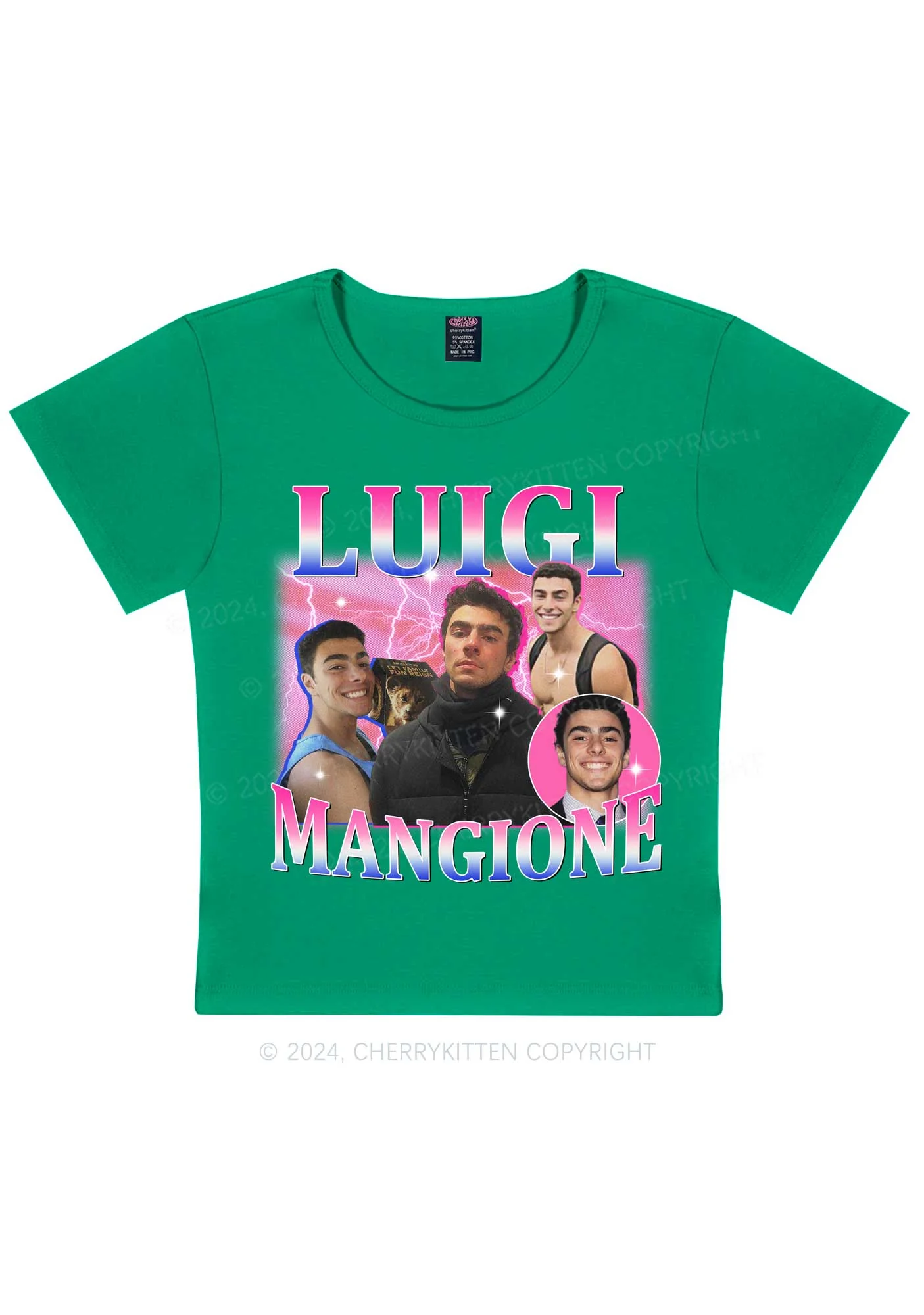 Bluepink Luigi Portrait Y2K Baby Tee Cherrykitten - Image 11