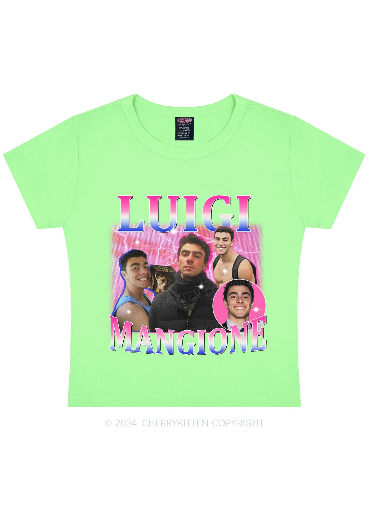 Bluepink Luigi Portrait Y2K Baby Tee Cherrykitten - Image 12