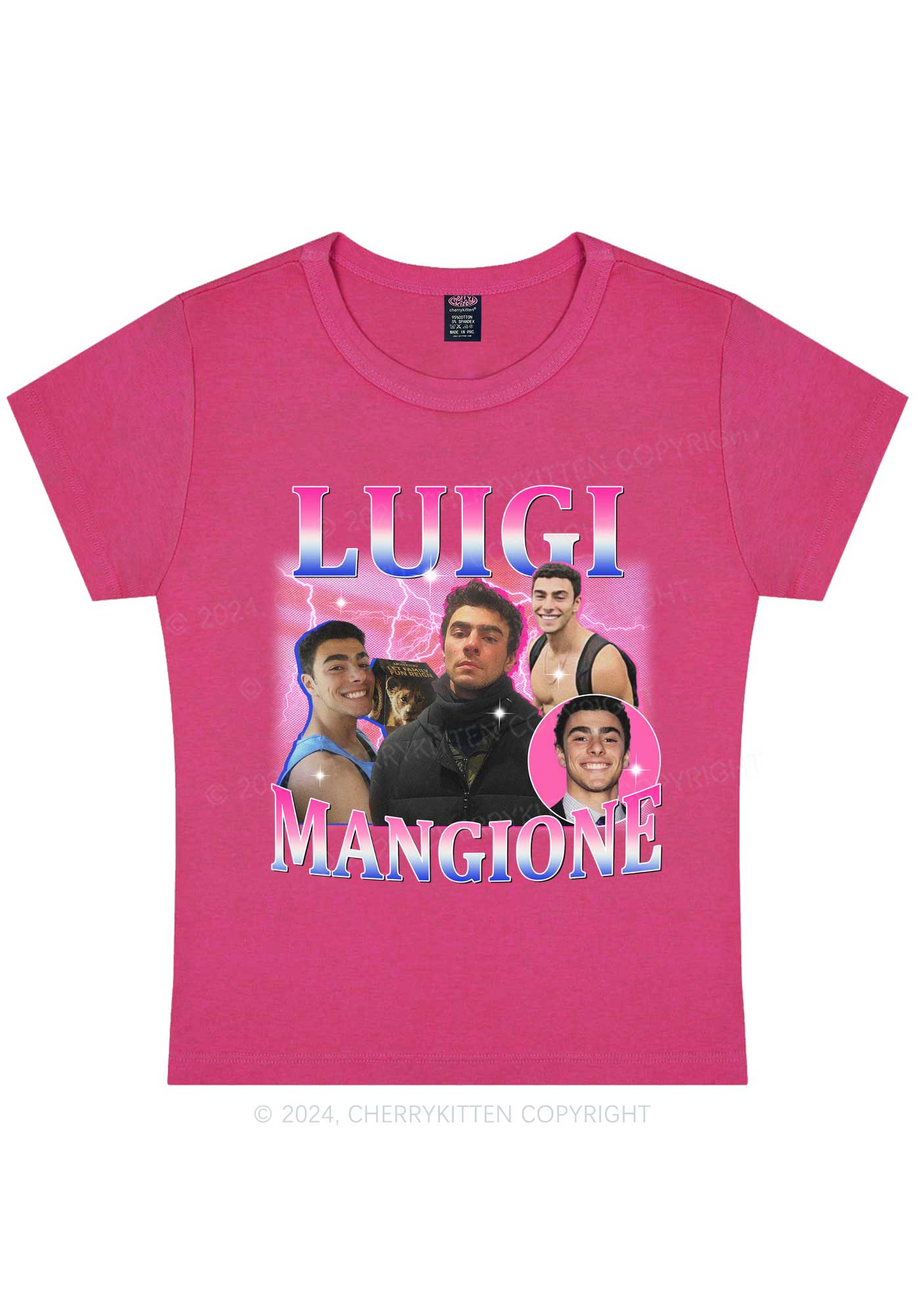 Bluepink Luigi Portrait Y2K Baby Tee Cherrykitten - Image 6
