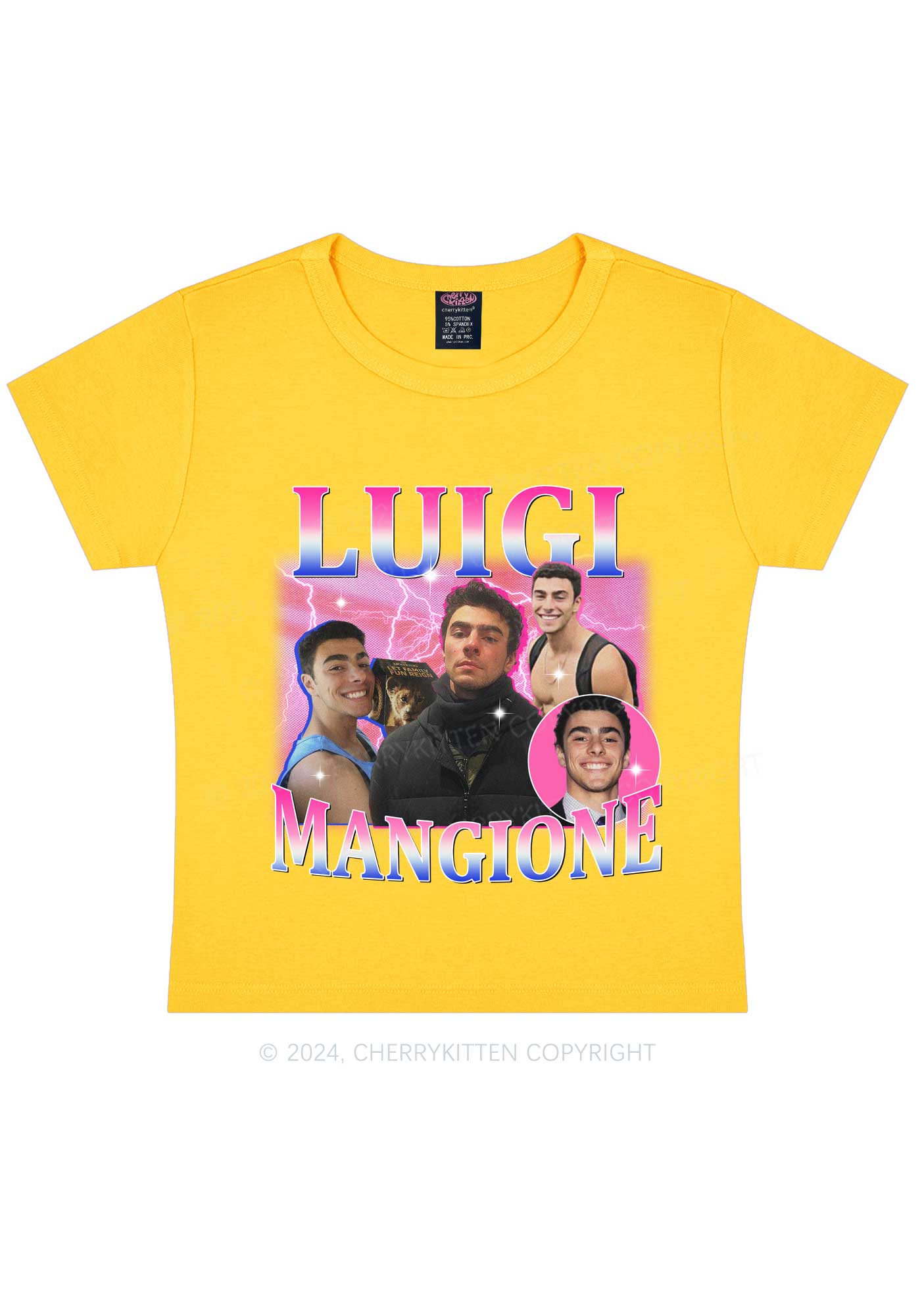 Bluepink Luigi Portrait Y2K Baby Tee Cherrykitten - Image 7