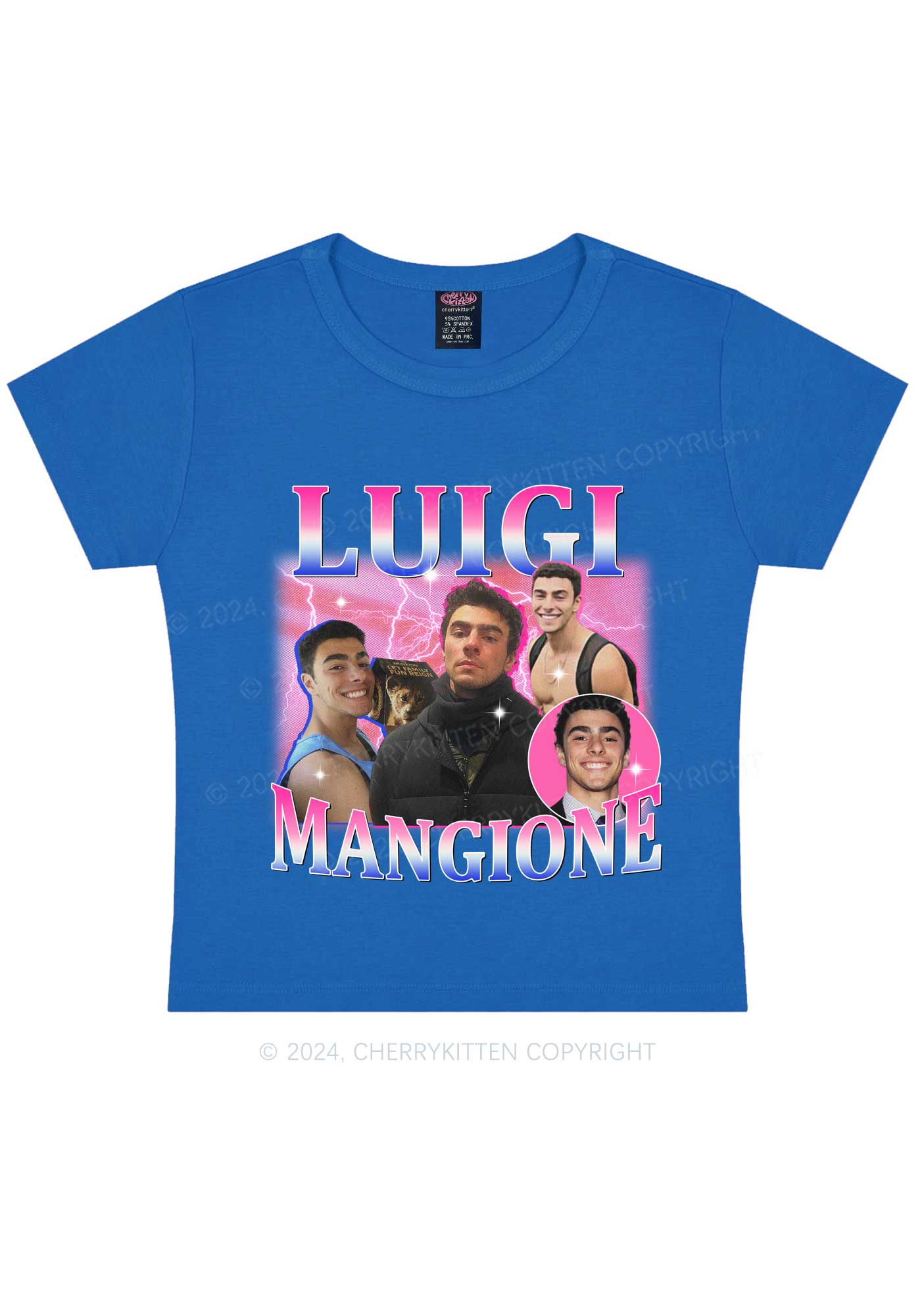 Bluepink Luigi Portrait Y2K Baby Tee Cherrykitten - Image 9