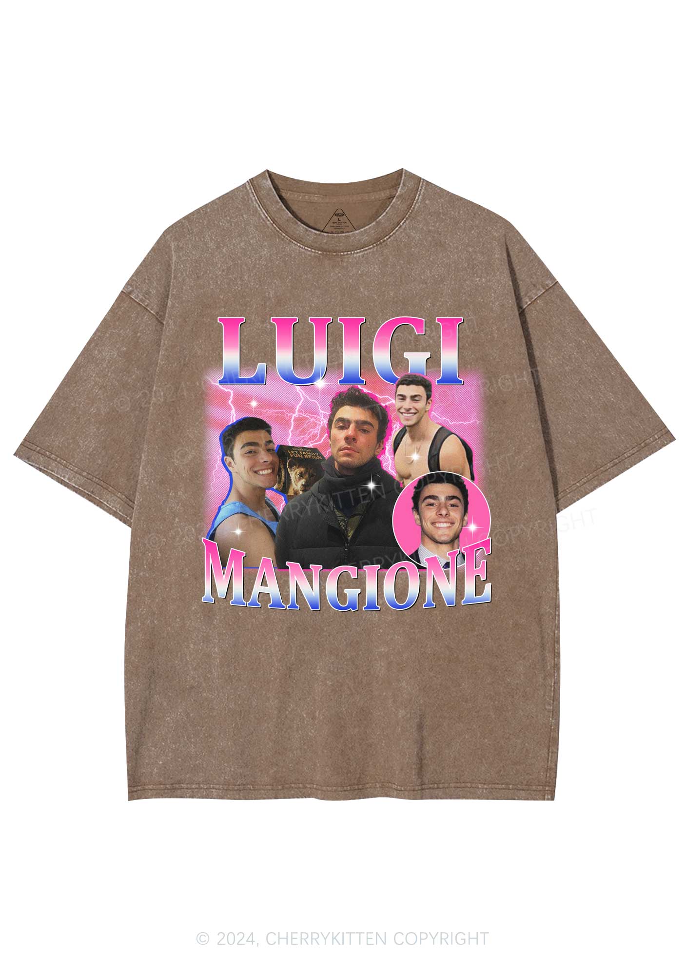 Bluepink Luigi Portrait Y2K Washed Tee Cherrykitten - Image 7
