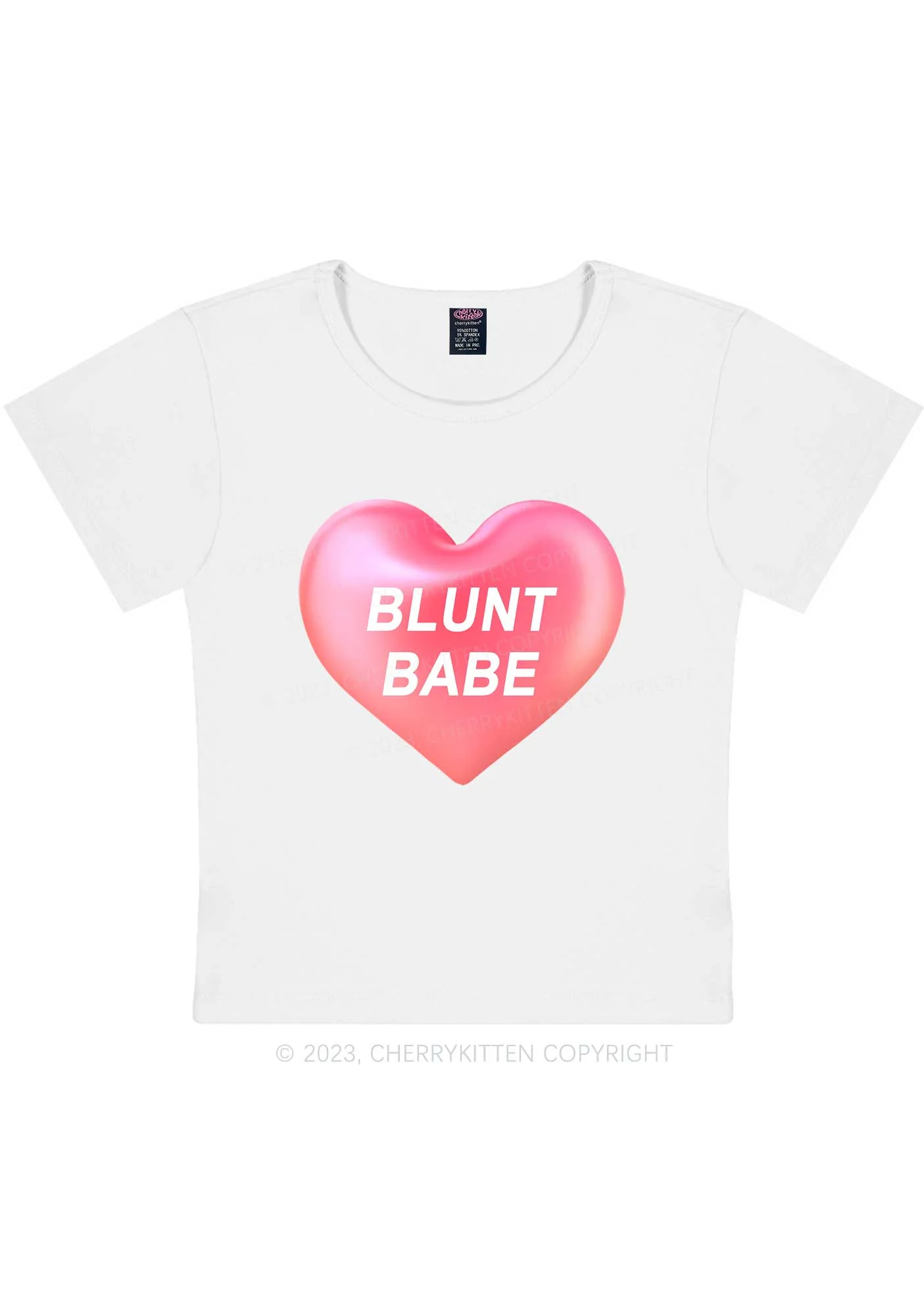 Blunt Babe Y2K Baby Tee Cherrykitten - Image 3