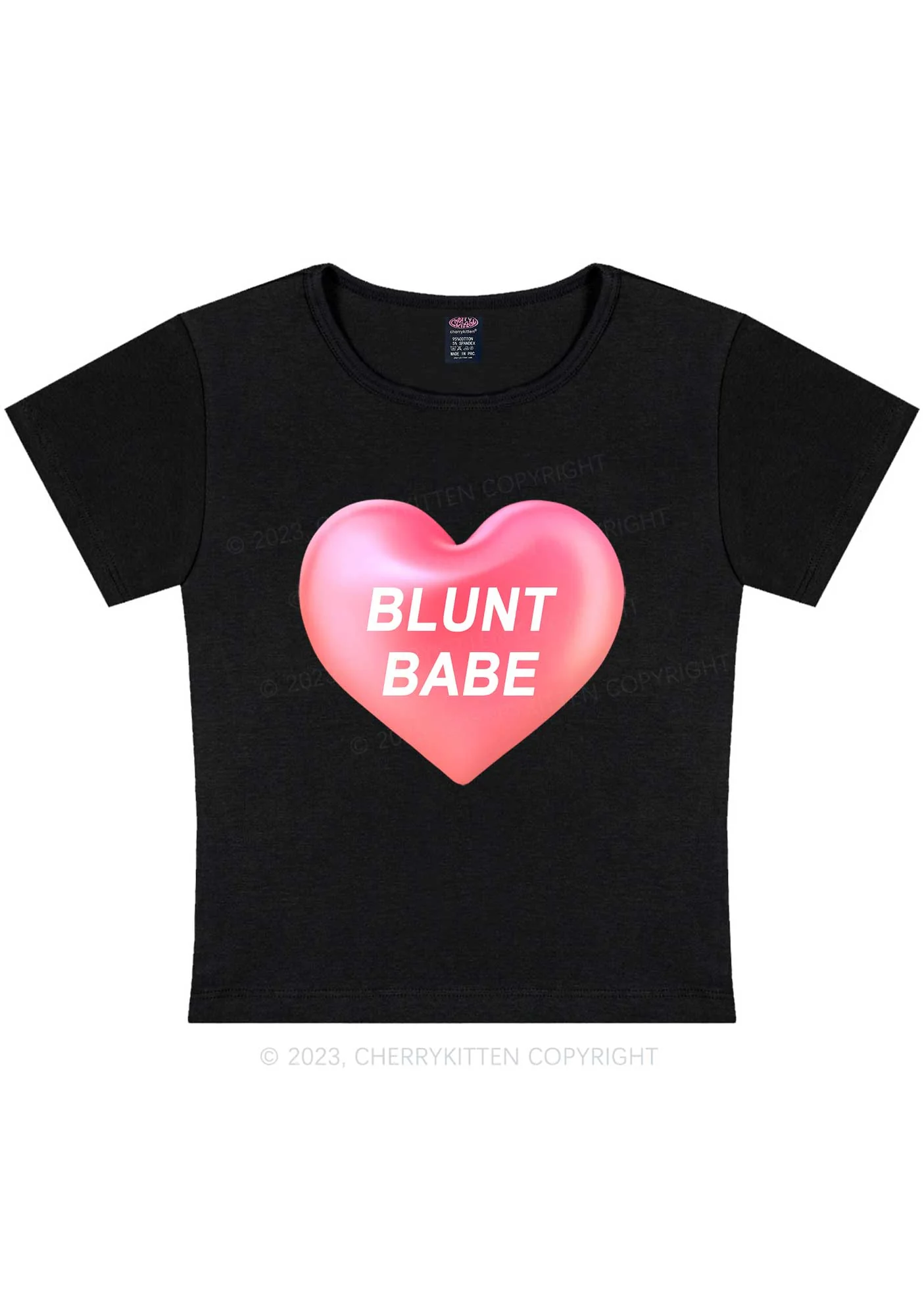 Blunt Babe Y2K Baby Tee Cherrykitten - Image 4