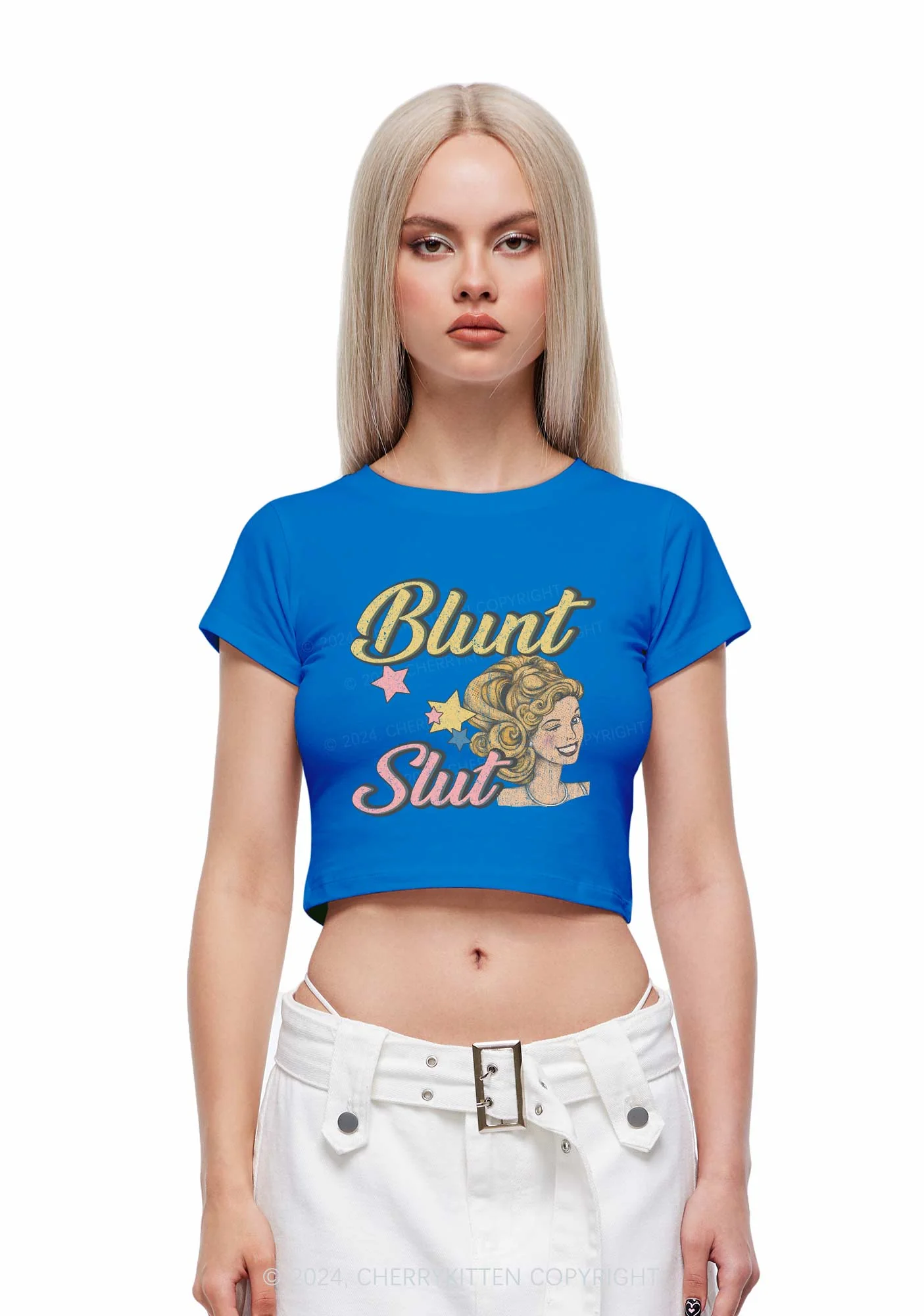 Blunt Slxt Y2K Baby Tee Cherrykitten - Image 3