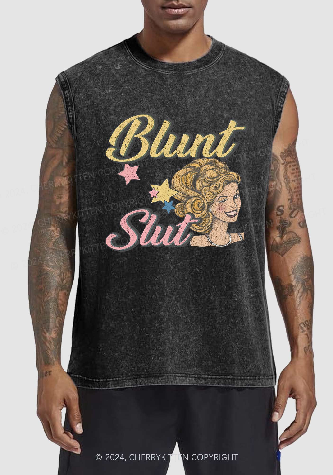 Blunt Slxt Y2K Washed Tank Cherrykitten - Image 2