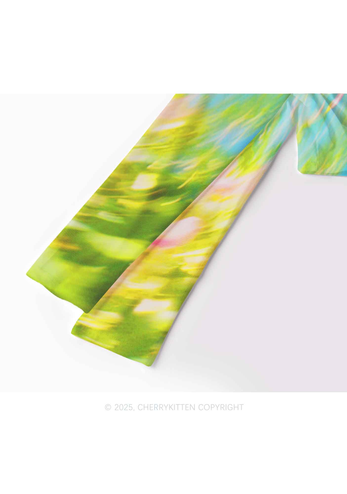Blurred Blooms Y2K Mesh Long Sleeve Crop Top Cherrykitten - Image 4
