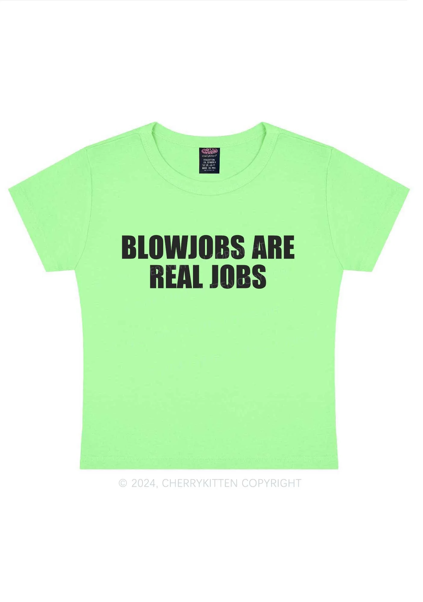 Blxwjobs Are Real Jobs Y2K Baby Tee Cherrykitten - Image 12