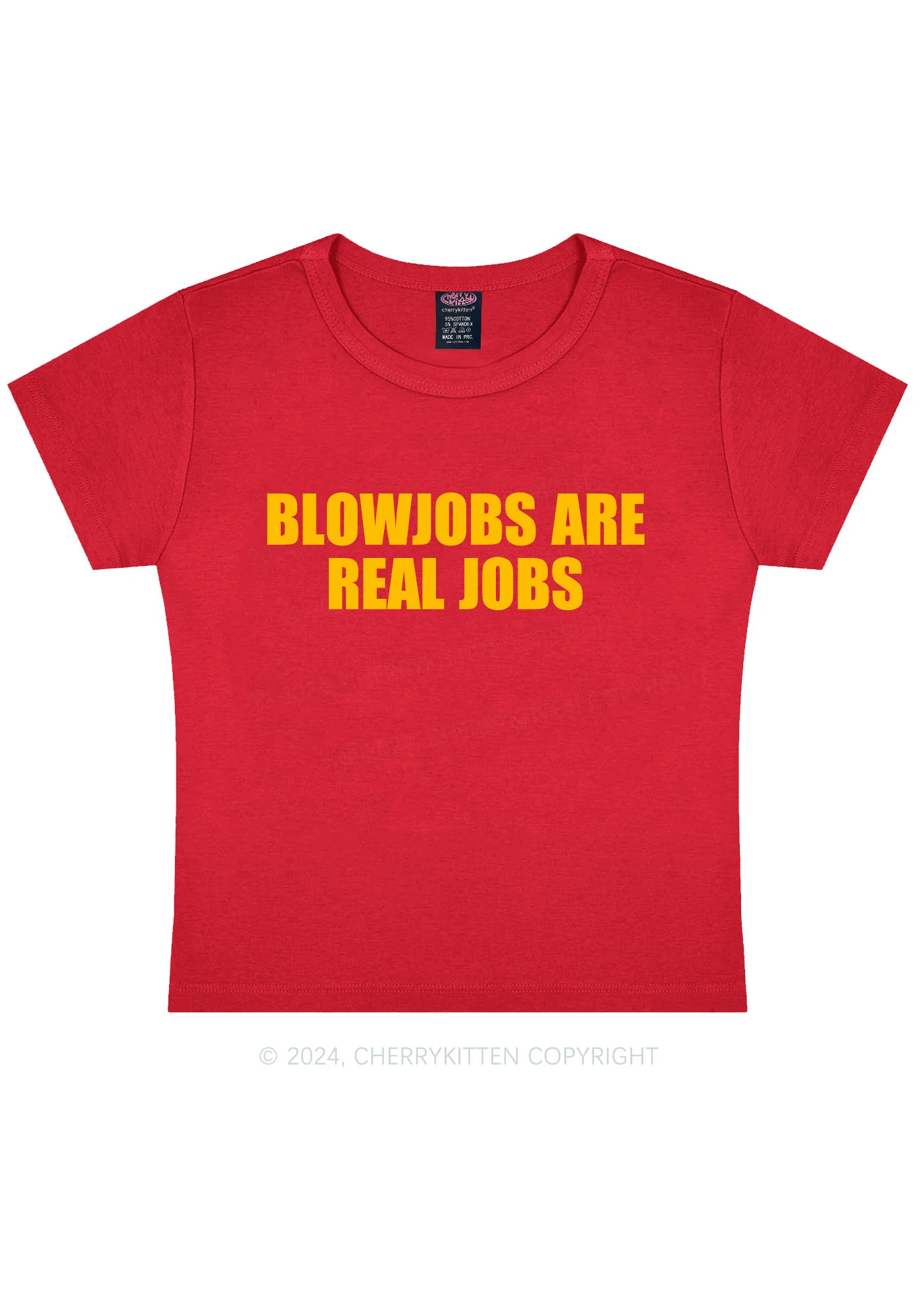 Blxwjobs Are Real Jobs Y2K Baby Tee Cherrykitten - Image 6