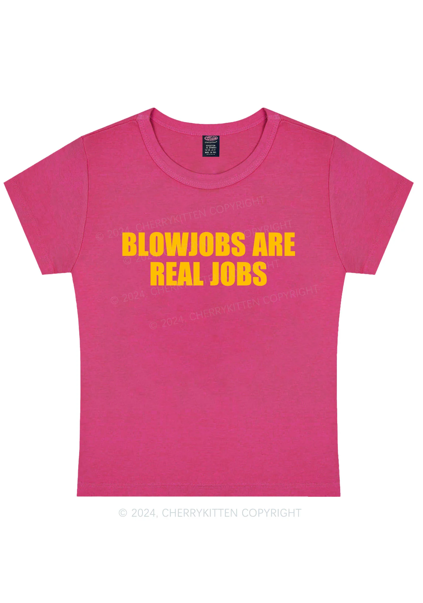 Blxwjobs Are Real Jobs Y2K Baby Tee Cherrykitten - Image 9