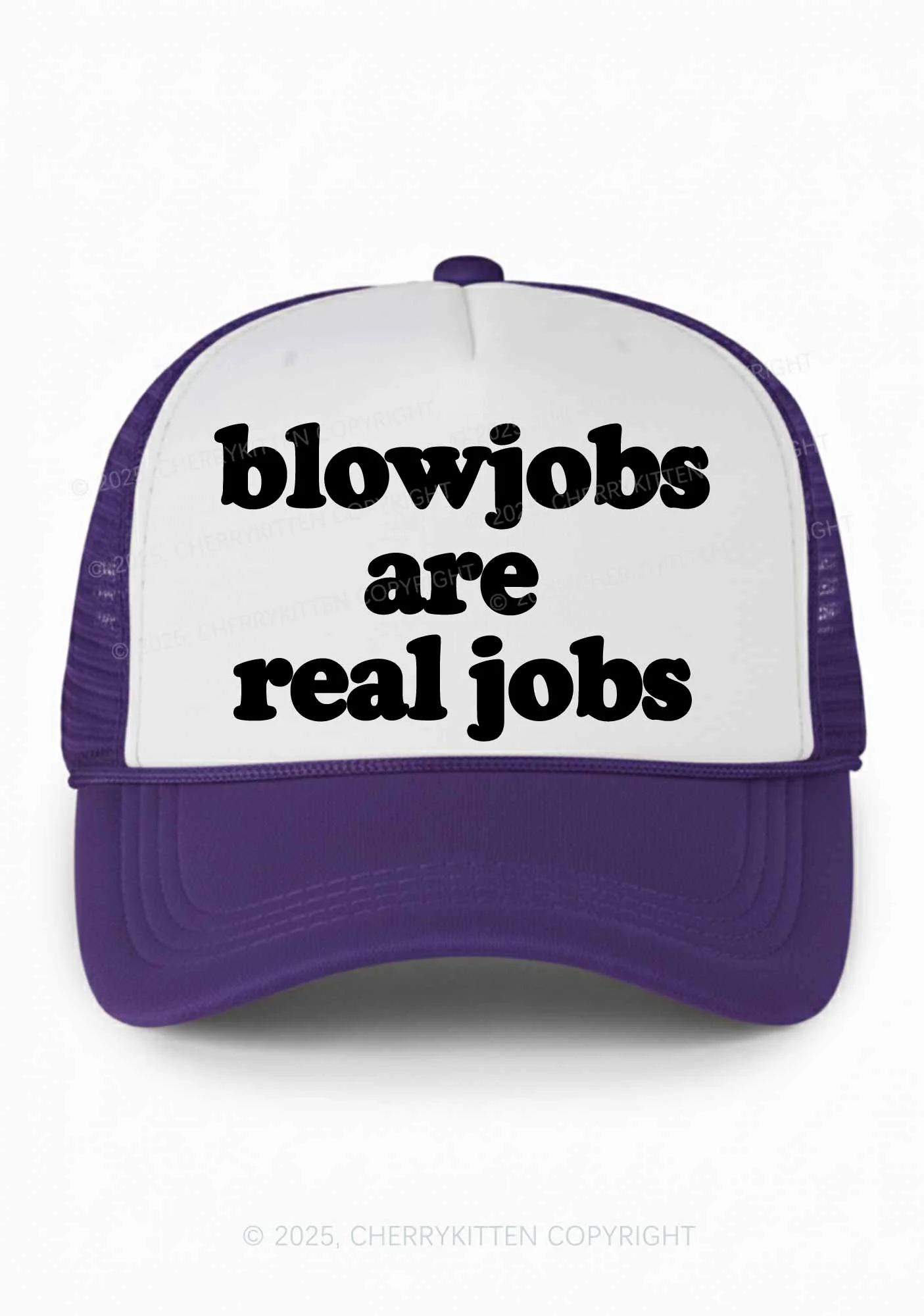 Blxwjobs Are Real Jobs Y2K Colorblock Trucker Hat Cherrykitten - Image 3