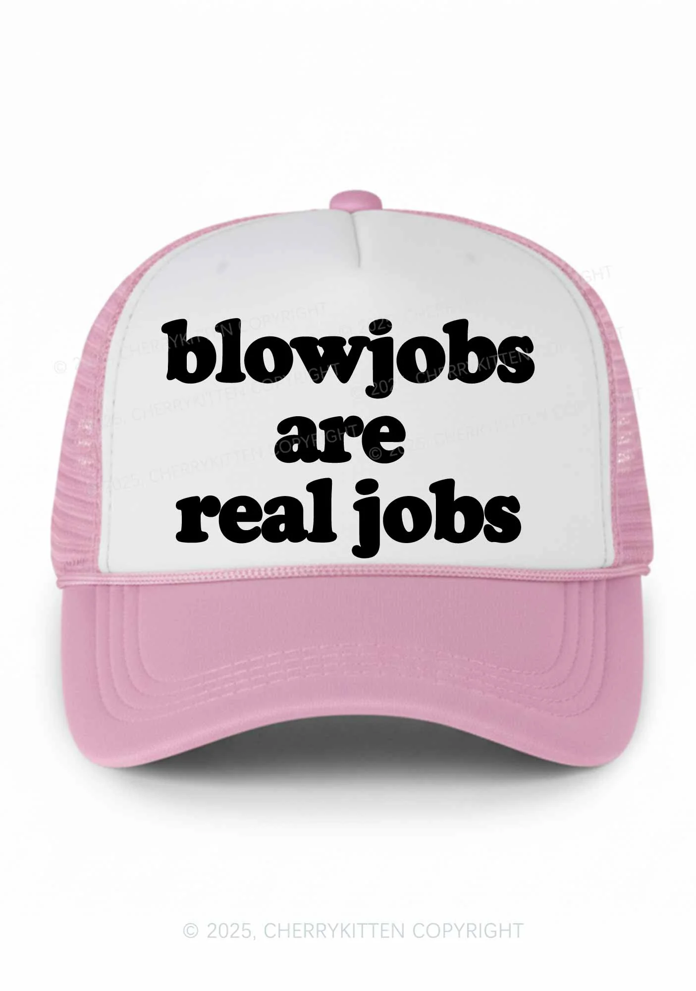 Blxwjobs Are Real Jobs Y2K Colorblock Trucker Hat Cherrykitten - Image 4