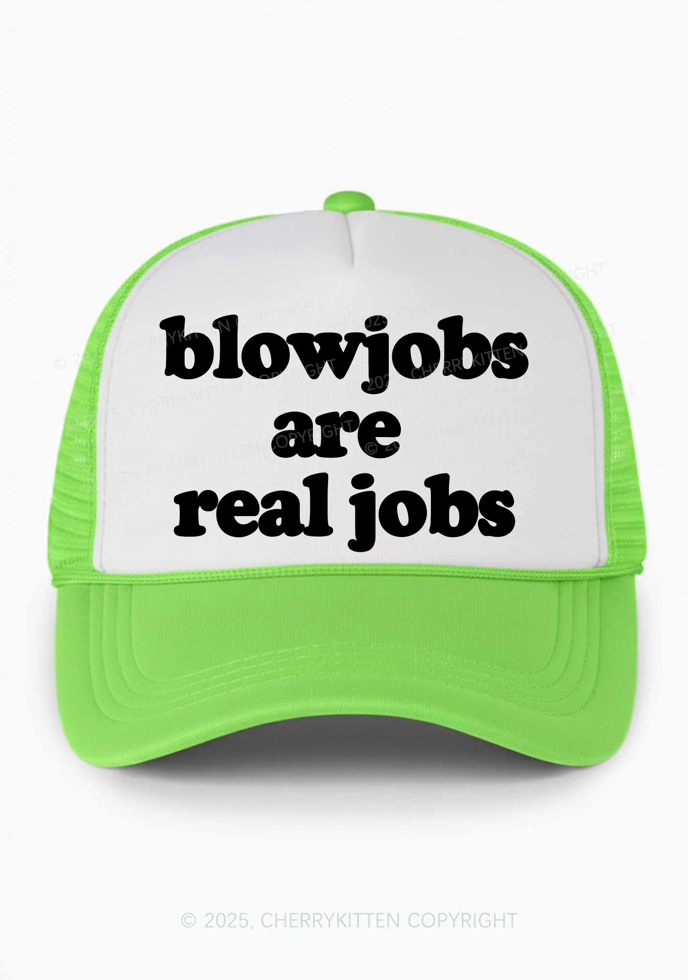 Blxwjobs Are Real Jobs Y2K Colorblock Trucker Hat Cherrykitten - Image 5