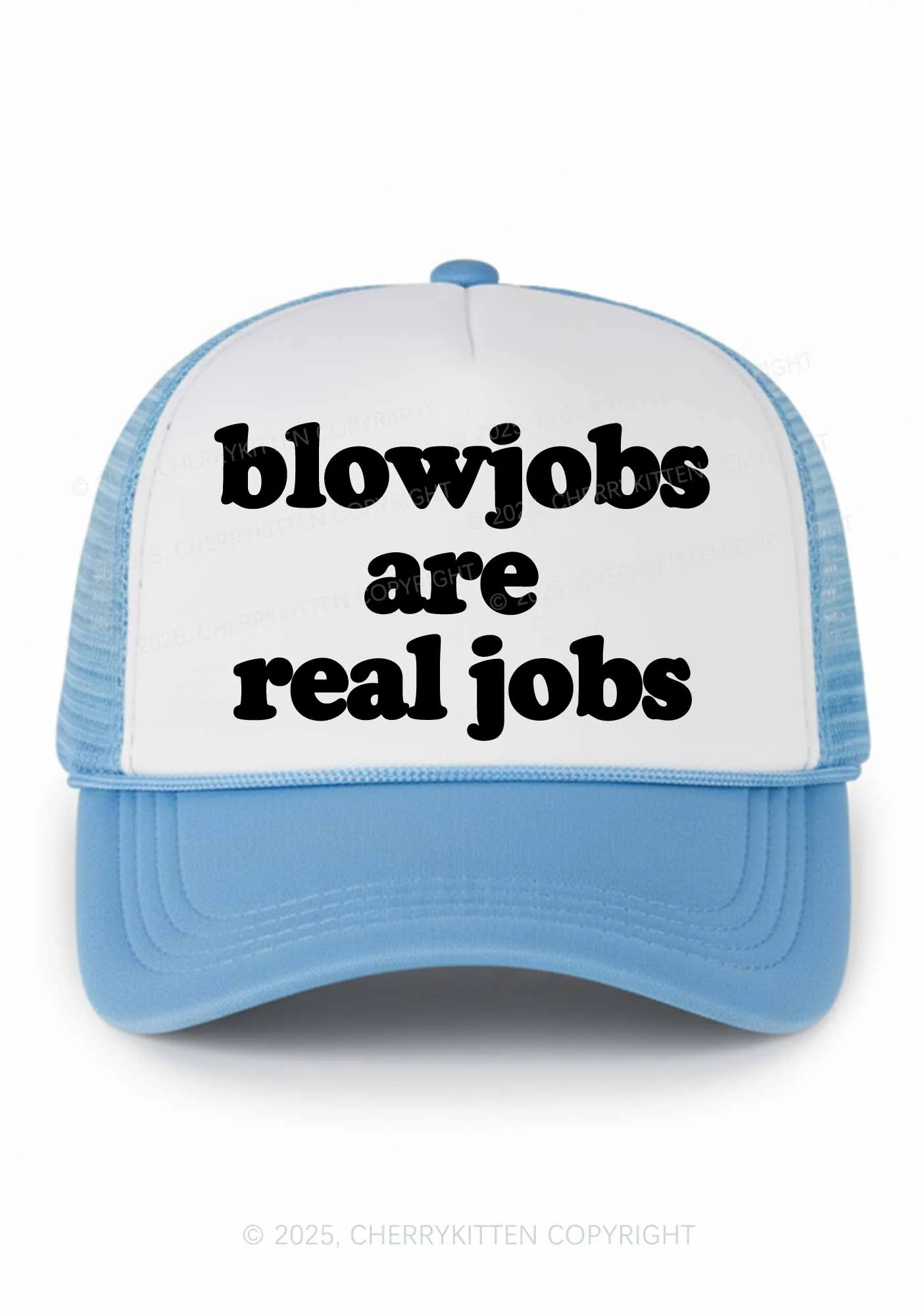 Blxwjobs Are Real Jobs Y2K Colorblock Trucker Hat Cherrykitten - Image 6