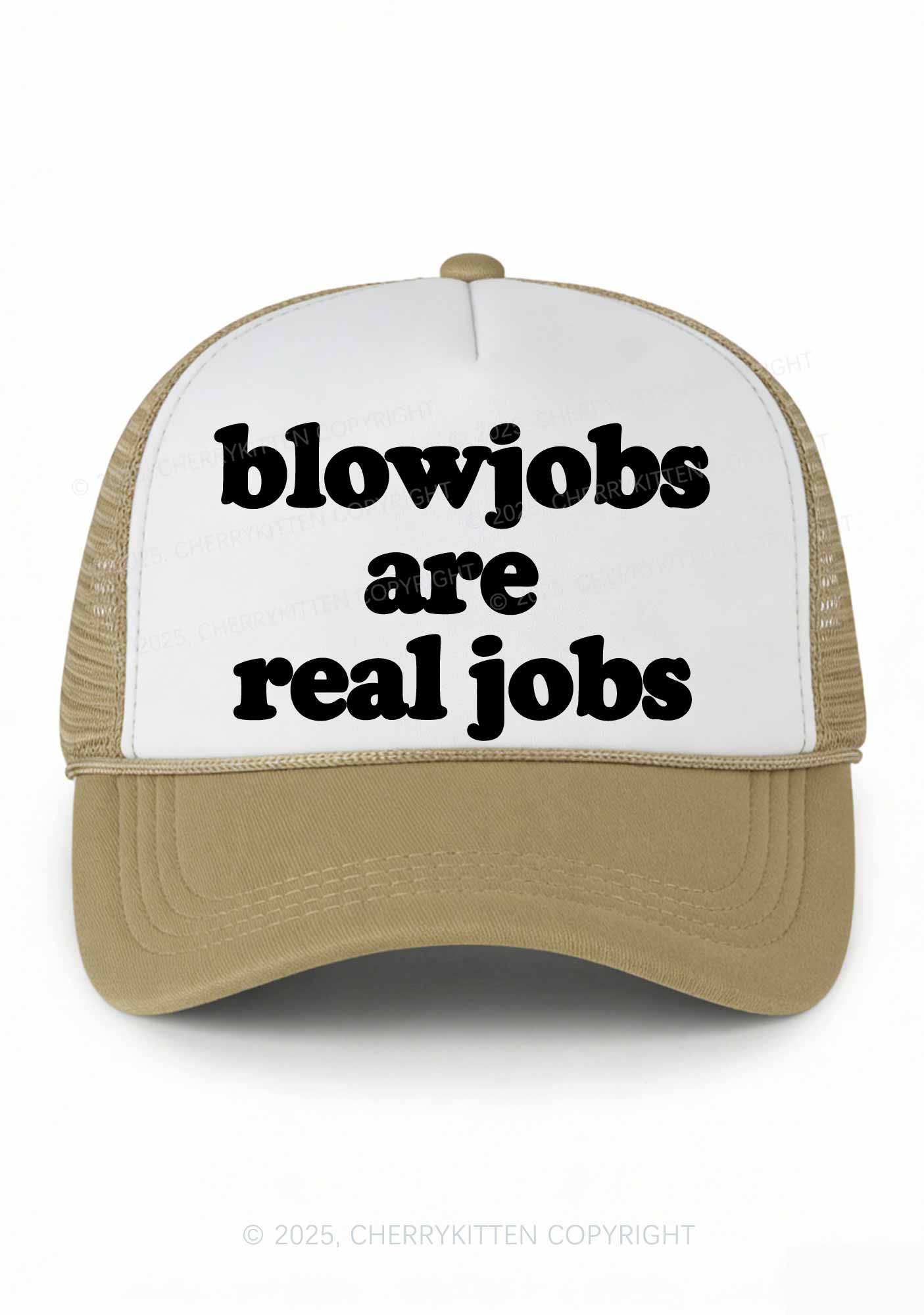 Blxwjobs Are Real Jobs Y2K Colorblock Trucker Hat Cherrykitten - Image 8