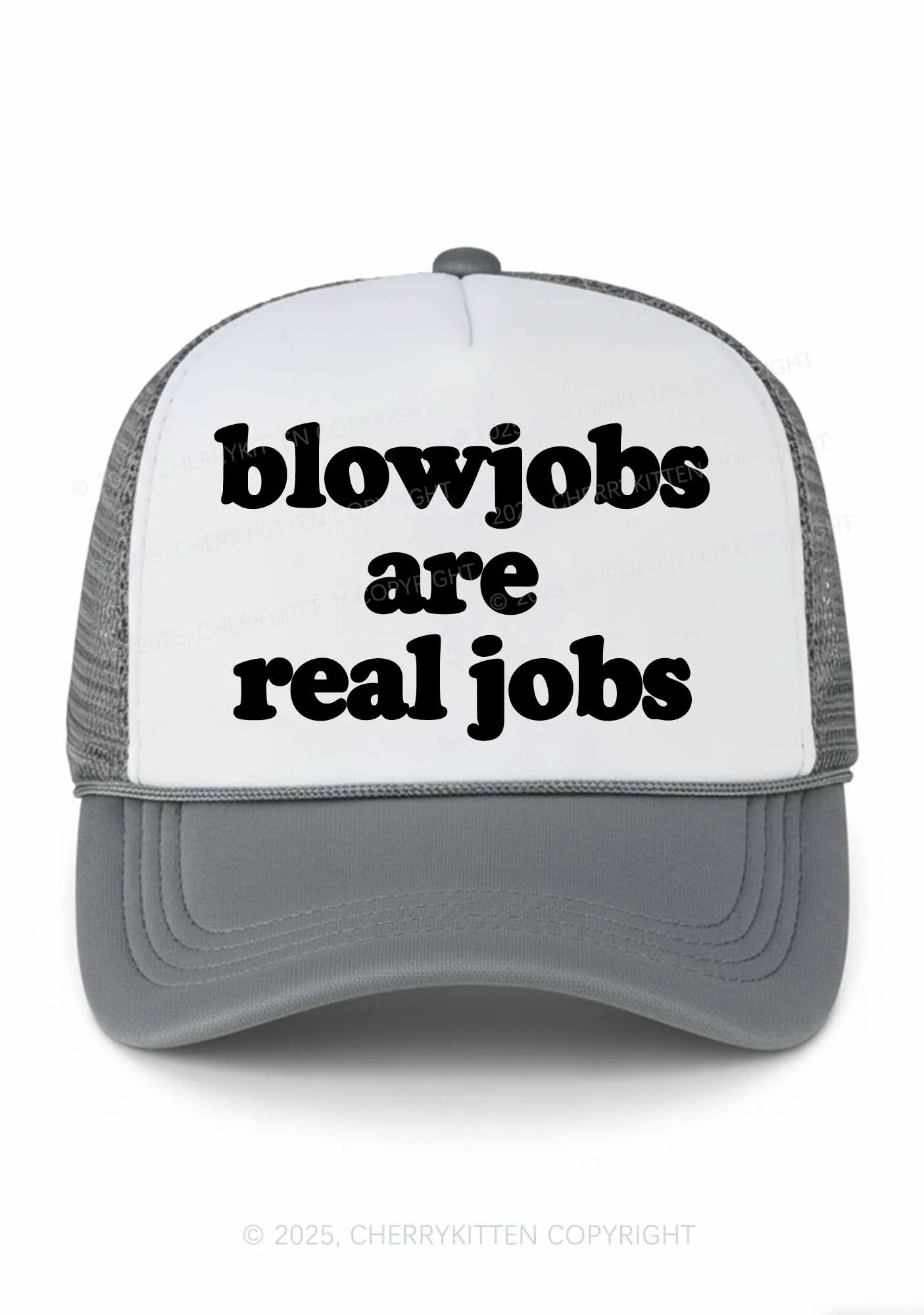 Blxwjobs Are Real Jobs Y2K Colorblock Trucker Hat Cherrykitten - Image 9