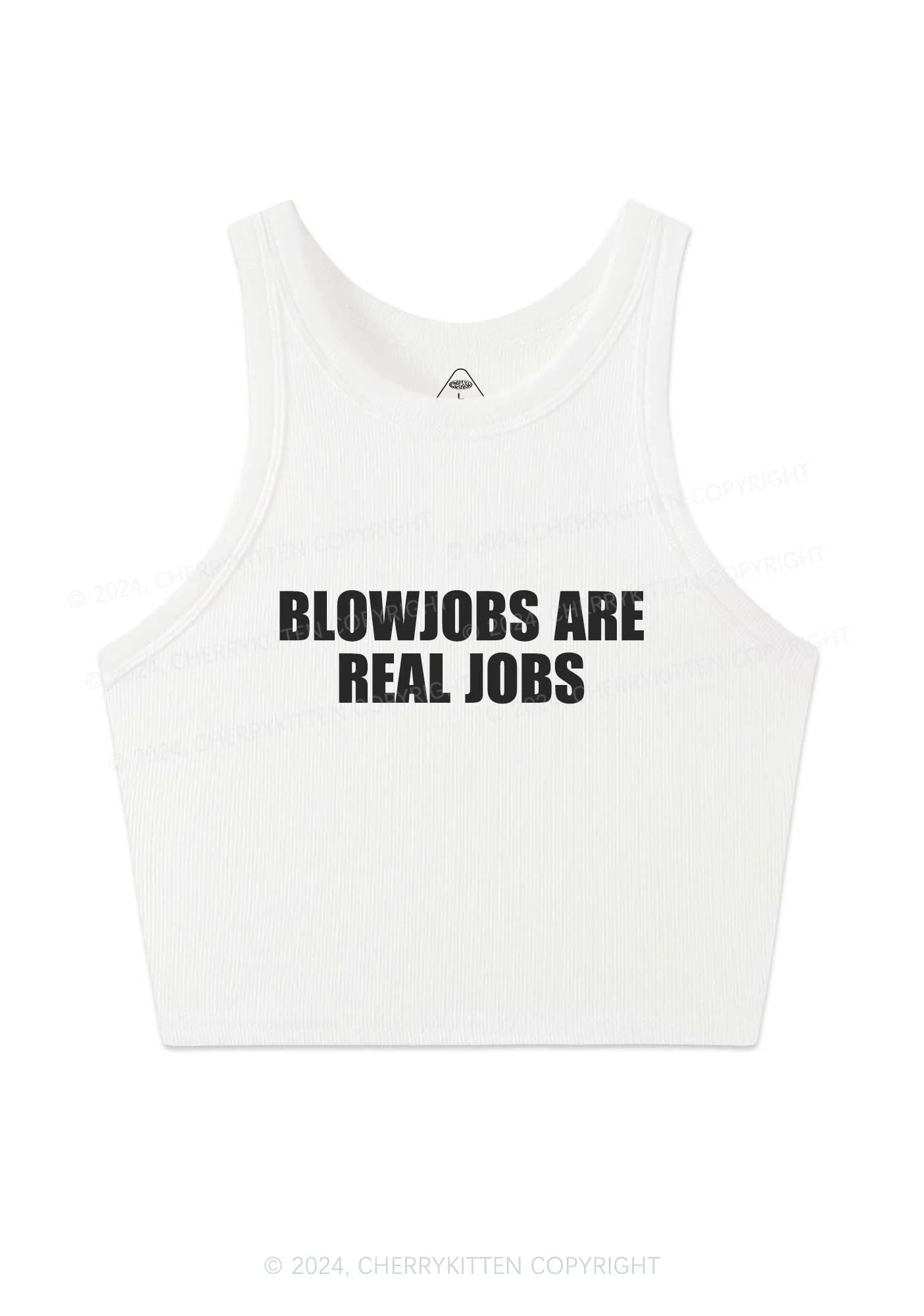Blxwjobs Are Real Jobs Y2K Crop Tank Top Cherrykitten - Image 4